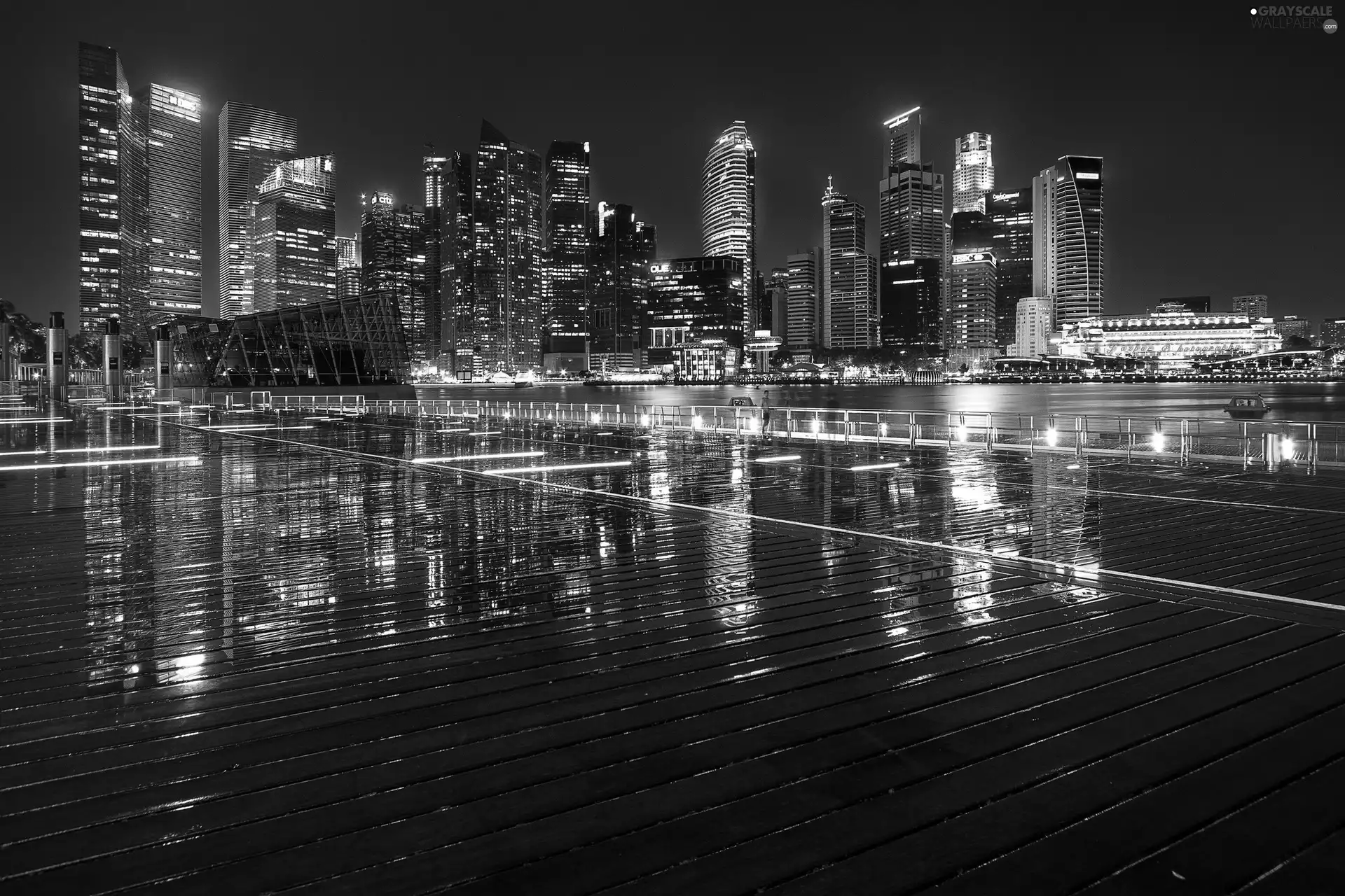 Town, light, flyover, night