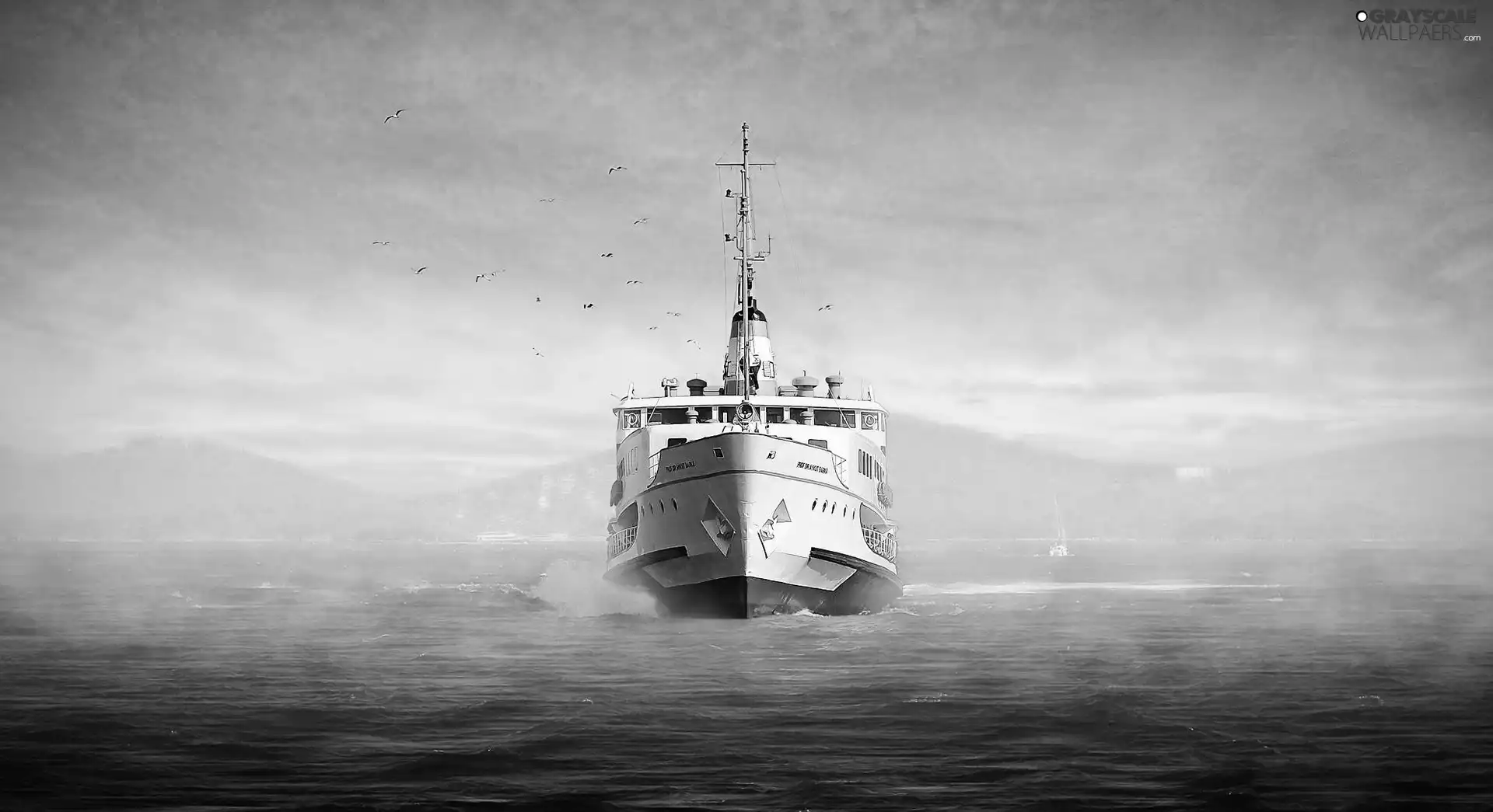 Fog, Ship, sea
