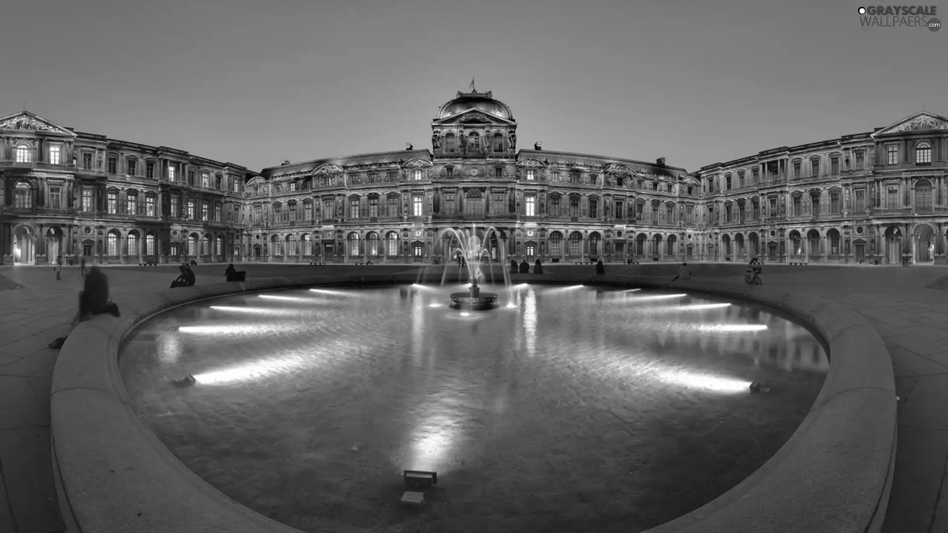 Louvre, fountain, Paris, Museum, France