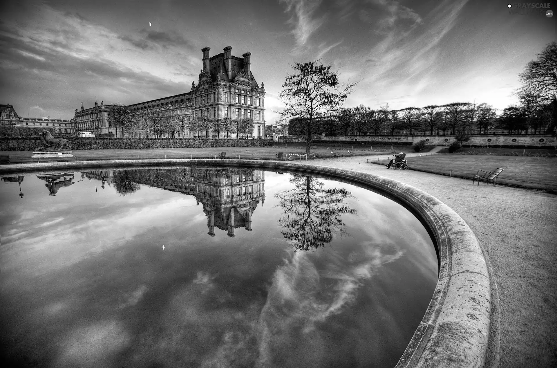 Louvre, France, water, reflection, museum of art, Paris