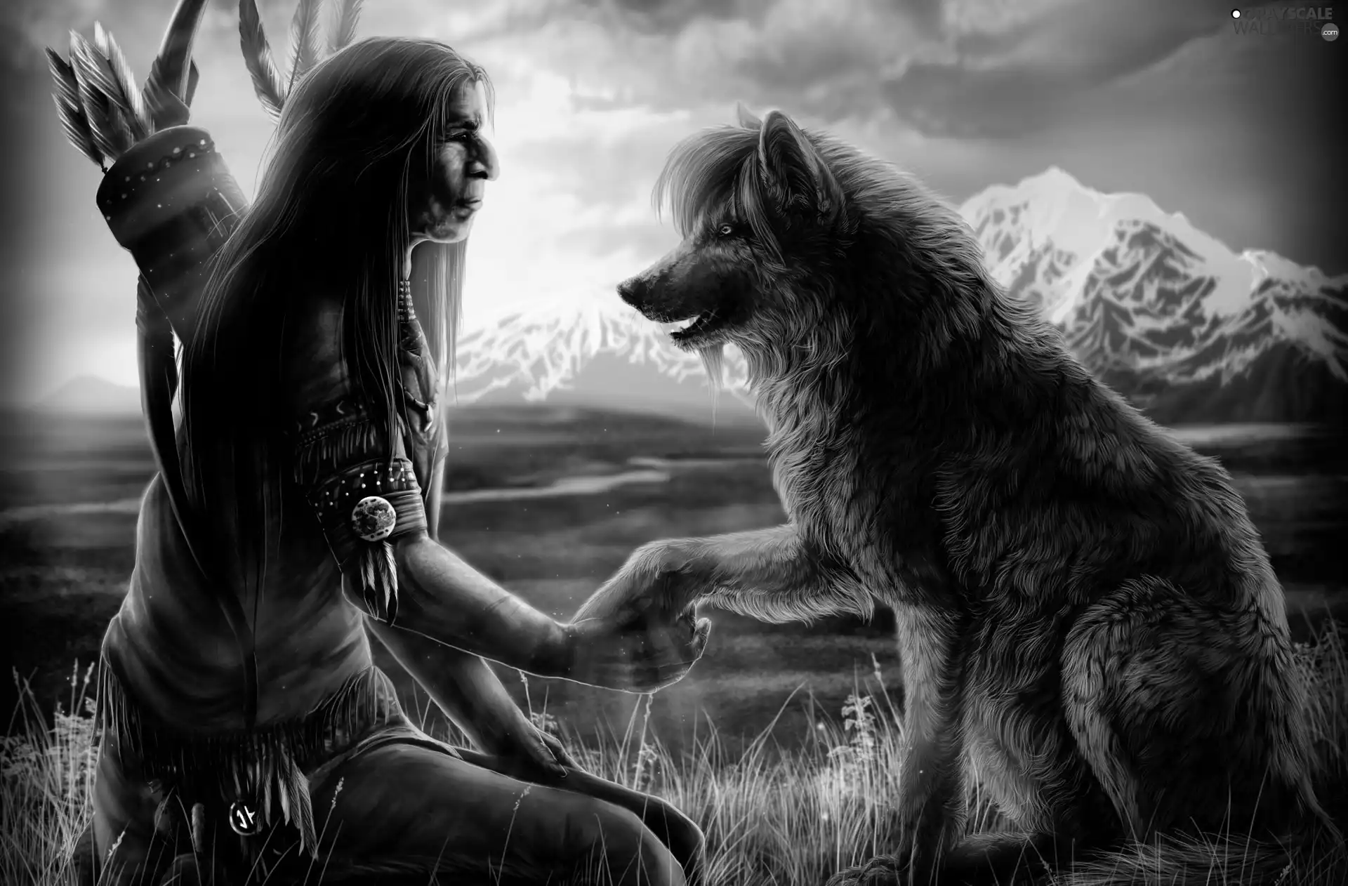 friendship, Indian, Wolf
