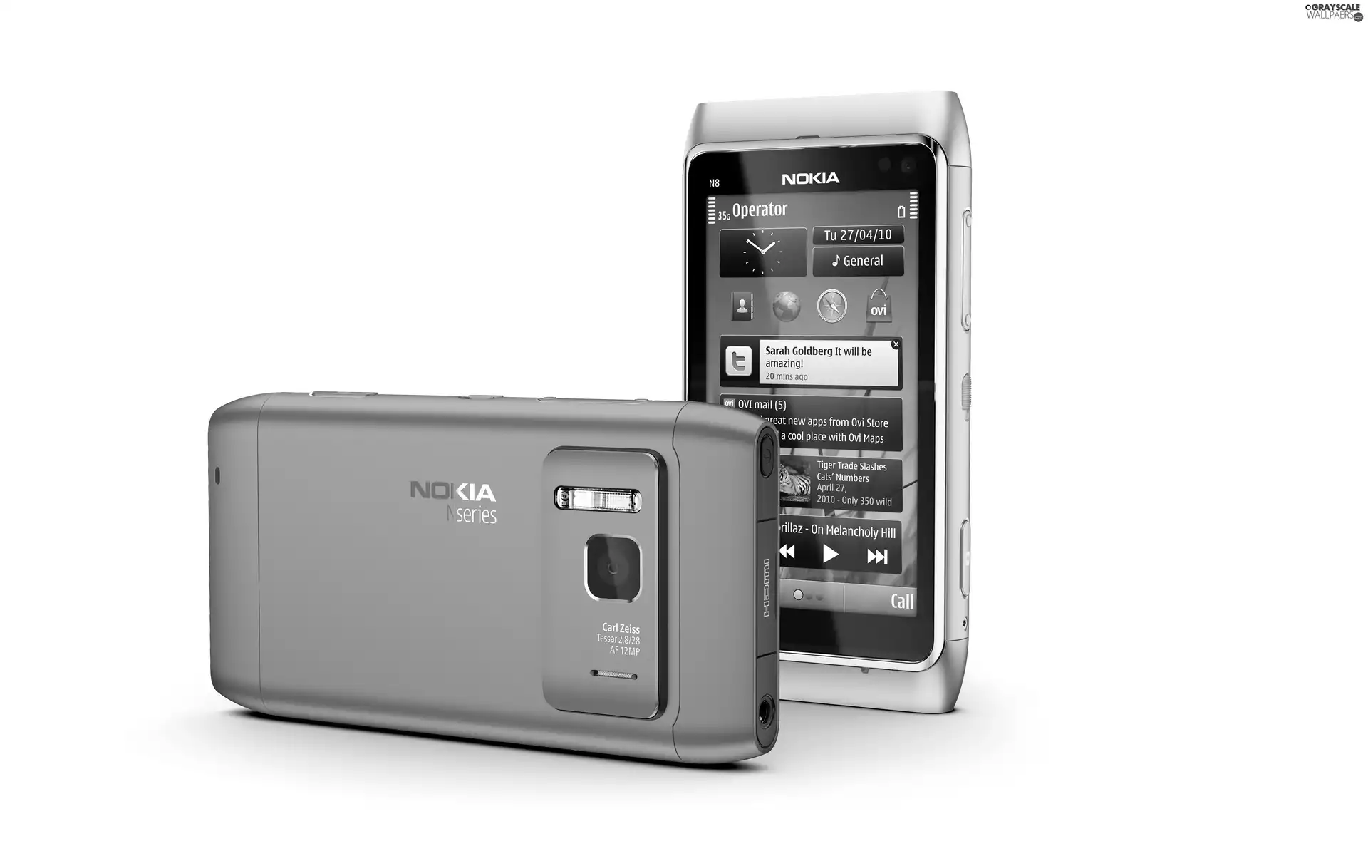 Back, nokia N8, Front