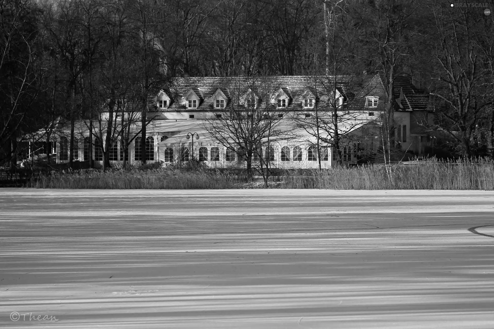 Poznań, Hotel hall, lake, Meridian, Restaurant, frozen, Cane