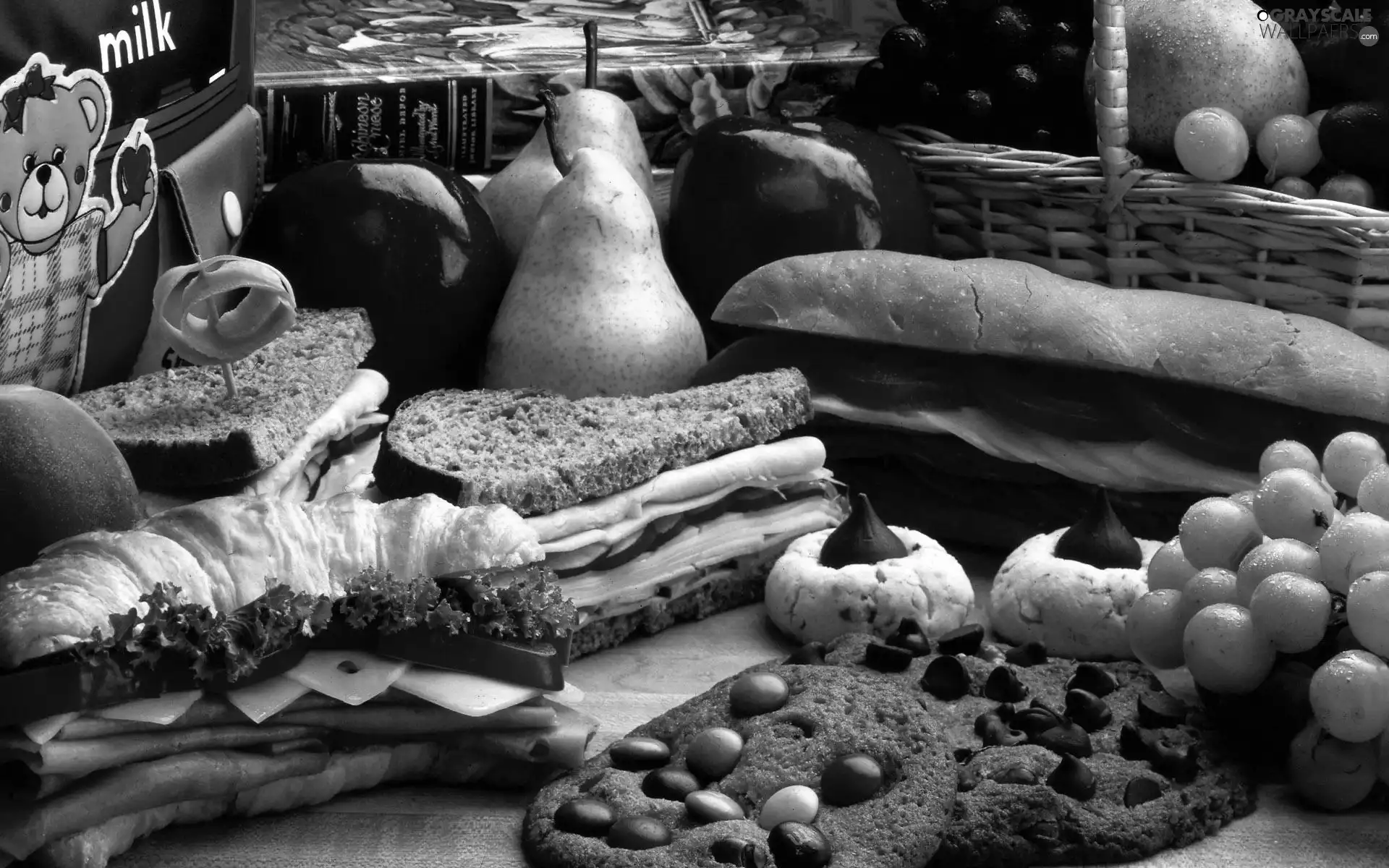 Fruits, food, sandwiches