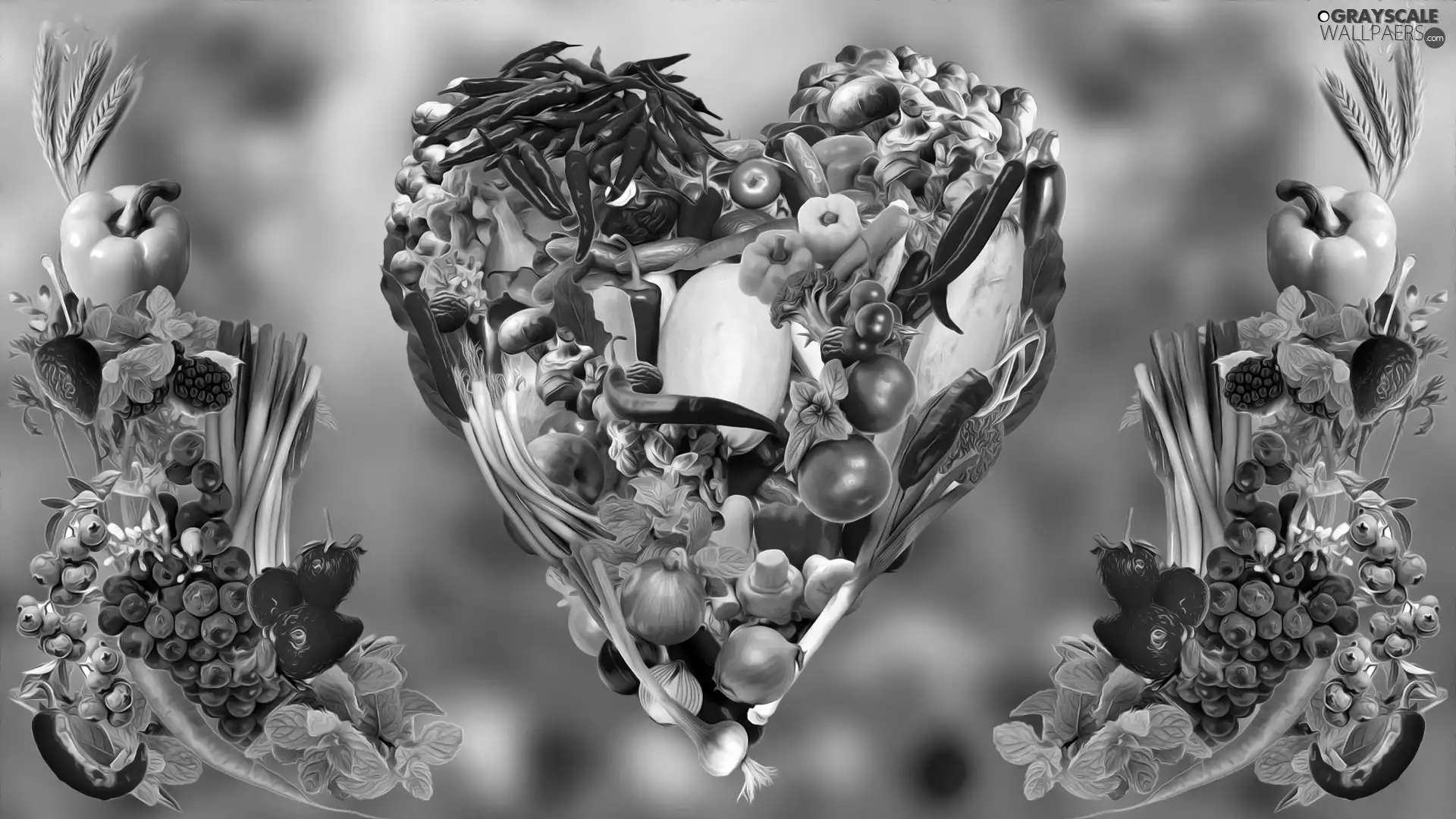 vegetables, Mix, 2D, Fruits