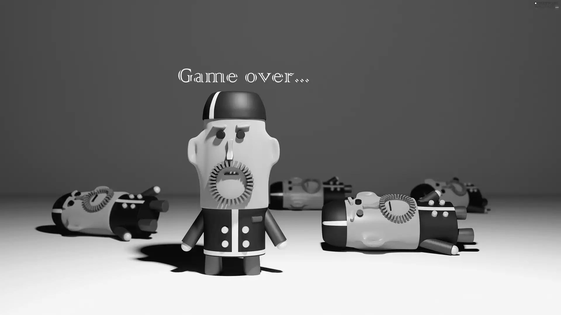 3D, humans, Game Over