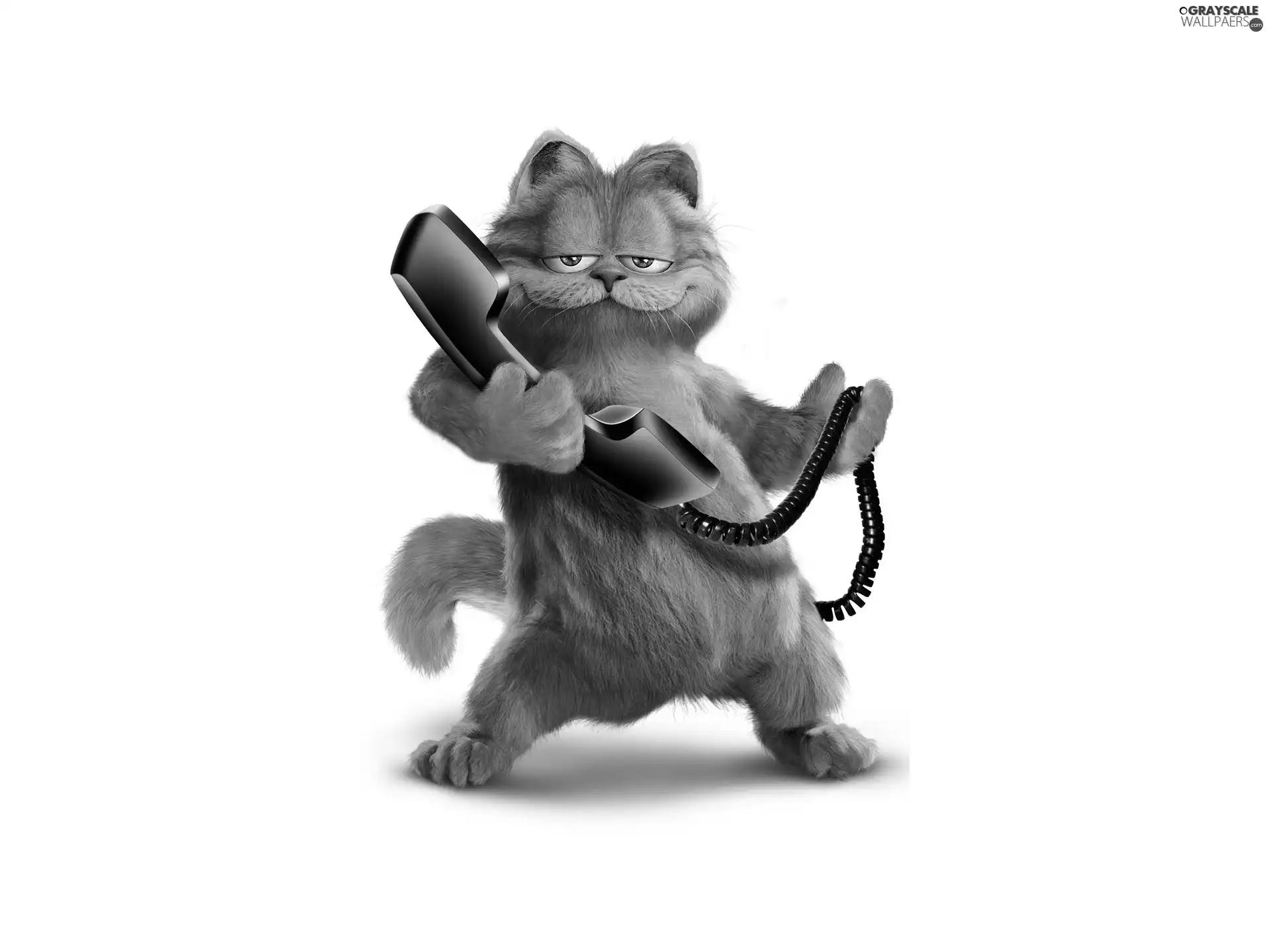 Garfield, cat, Earphone