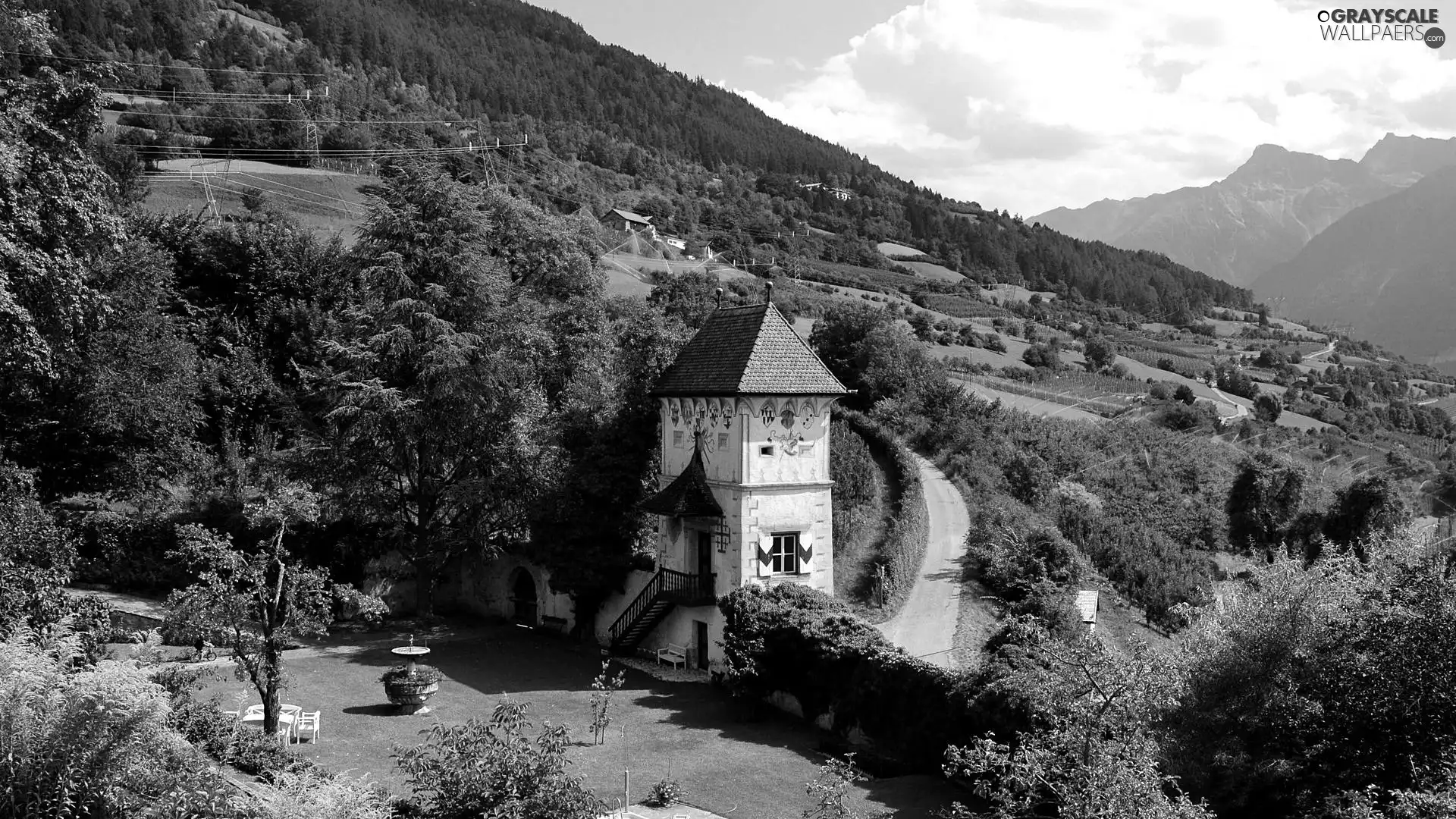 Mountains, Bavaria, Germany, house