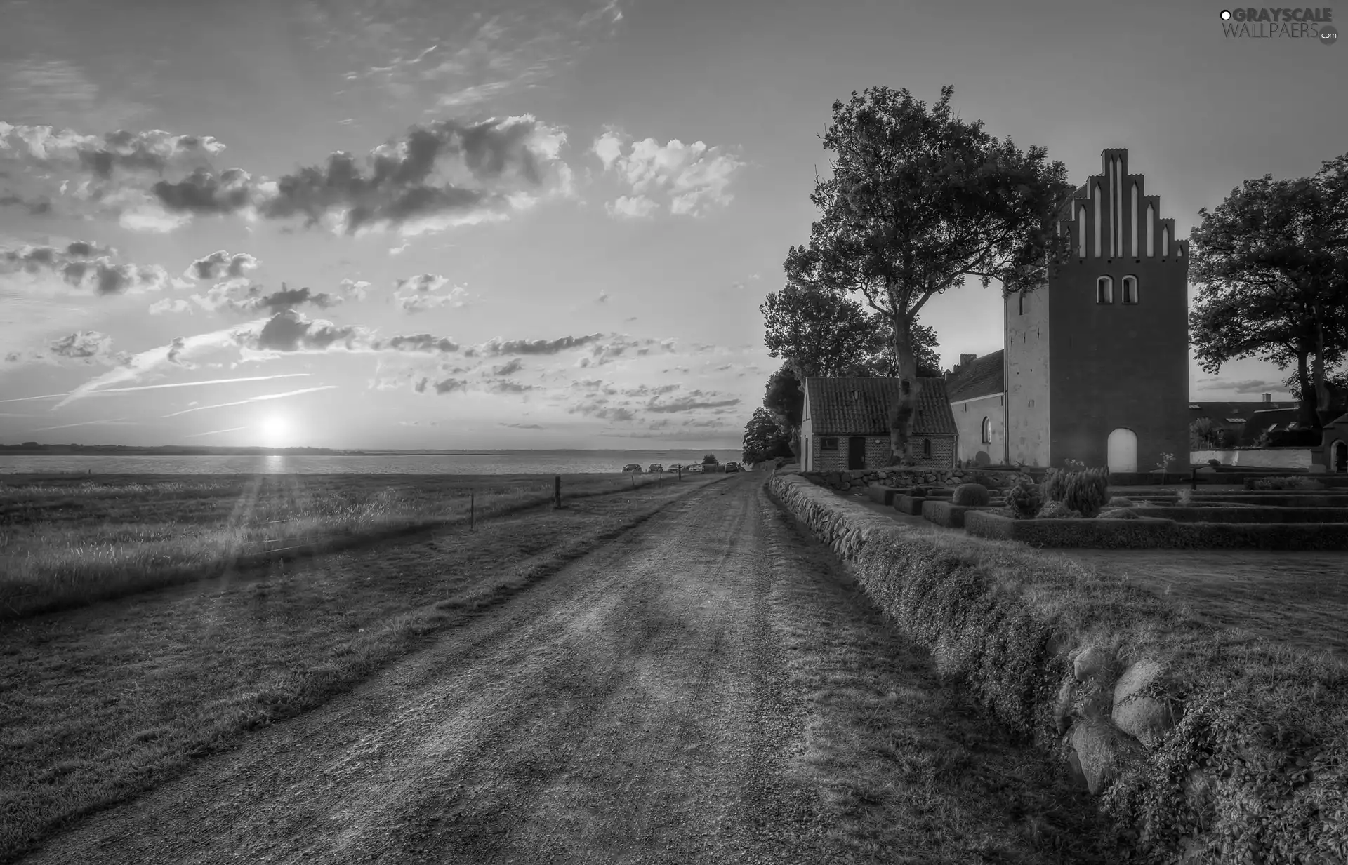 Sunrise, Church, Germany, Way