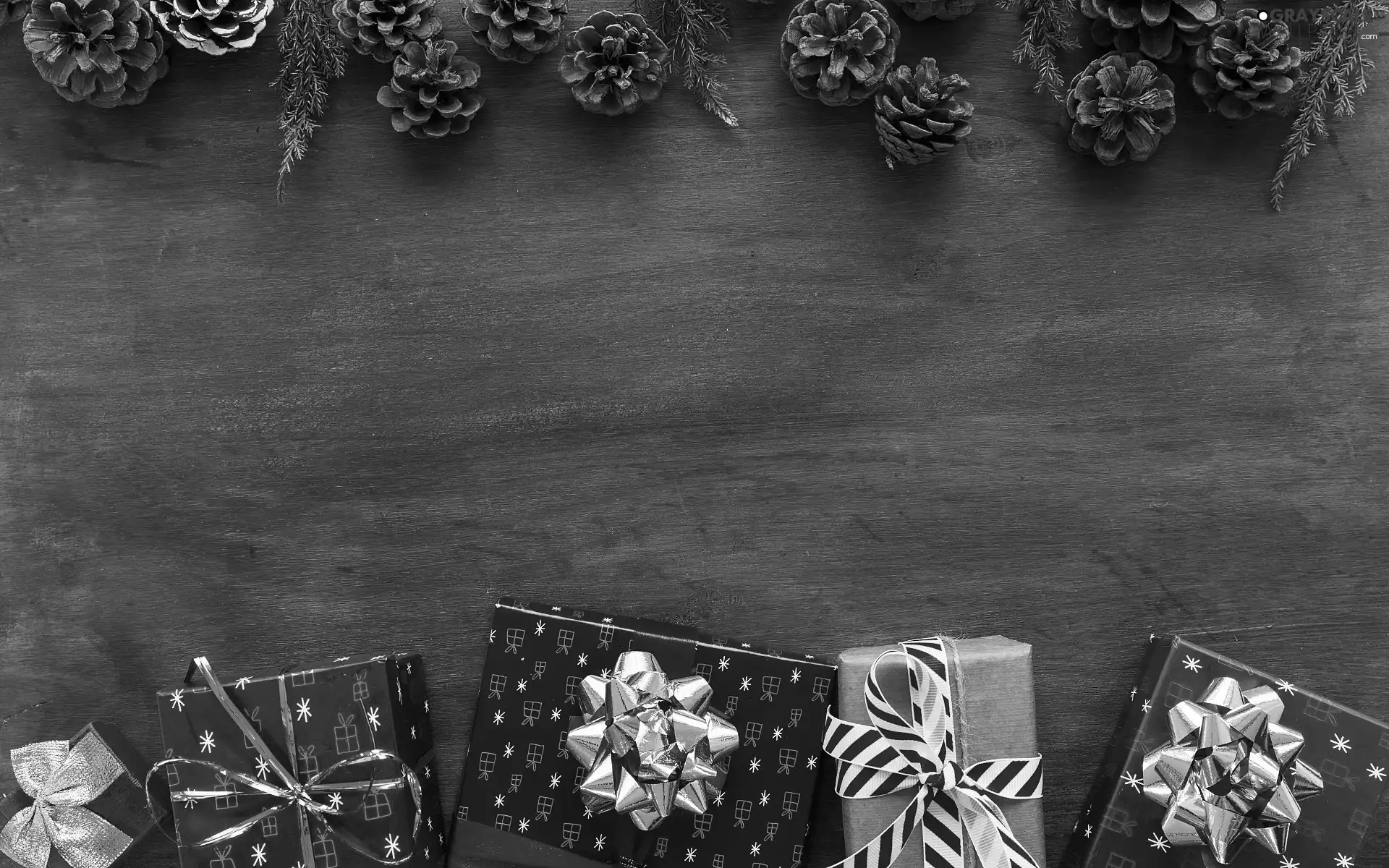 Christmas, Twigs, cones, gifts