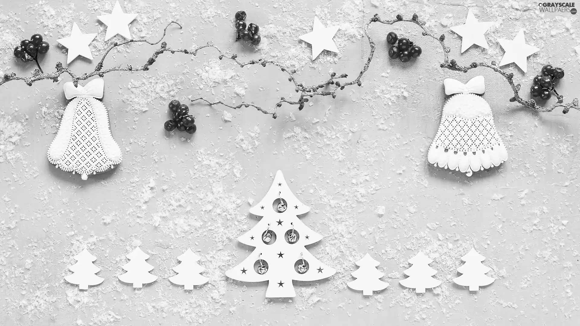 ginger, Christmas, Twigs, artificial, Red, composition, Christmas, snow, Stars, blueberries