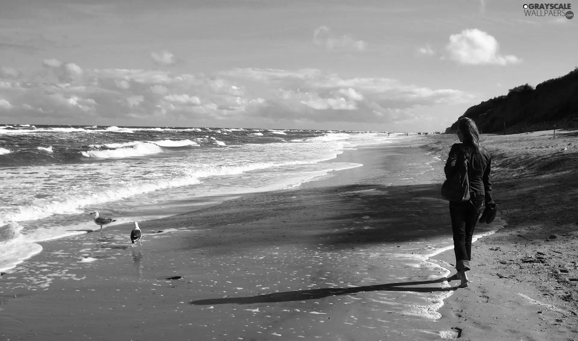 sea, Beaches, girl, summer