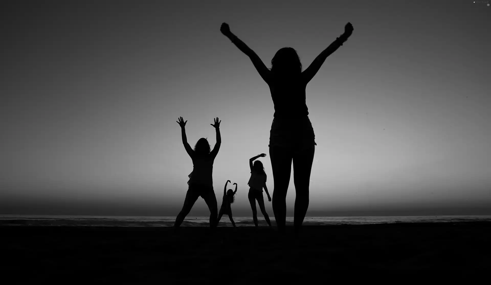 Girls, Womens, sea, Great Sunsets, summer