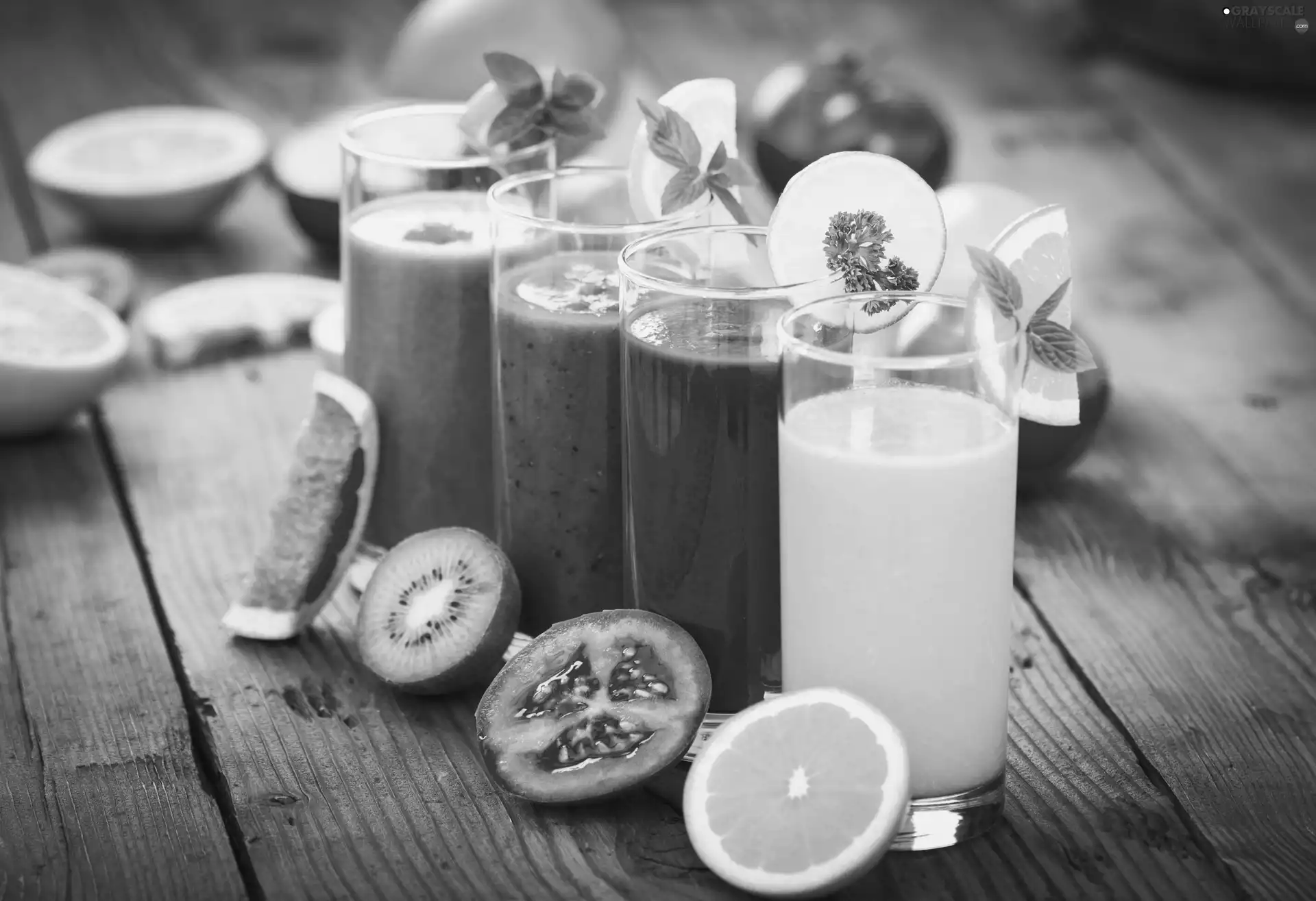 tomato, Juices, kiwi, Glass, grape-fruit, Orange