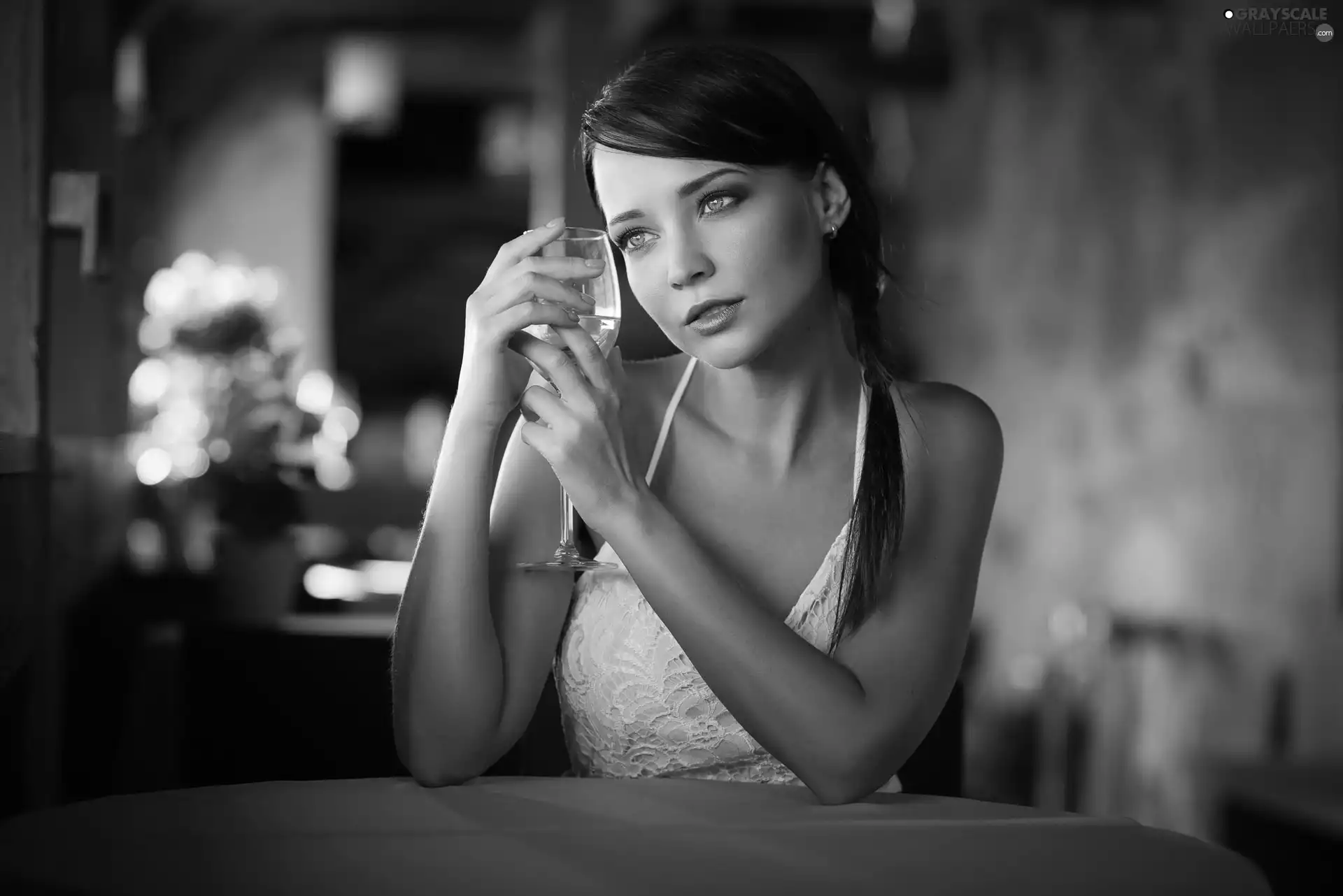 model, glass, Wine, Angelina Petrova