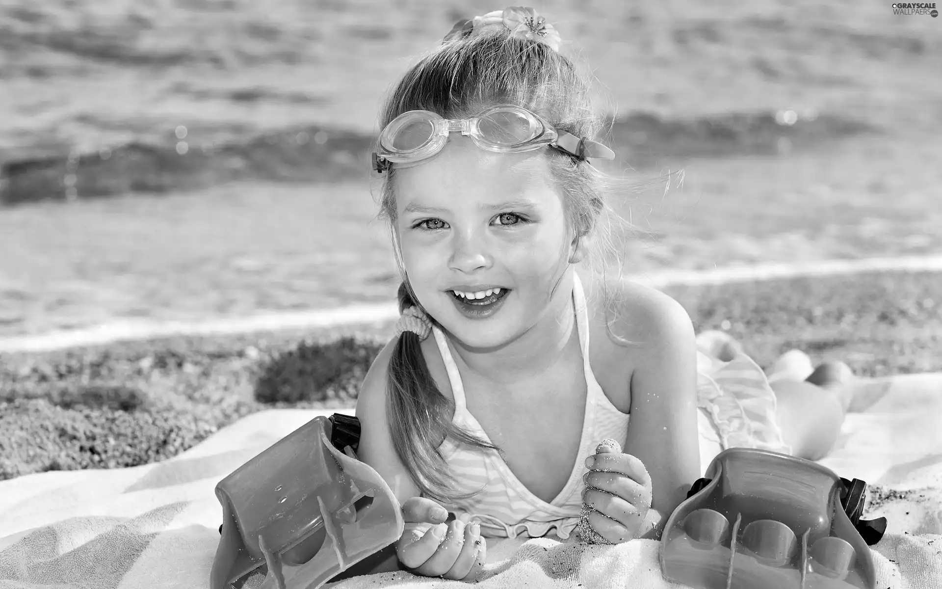 Glasses, girl, Beaches