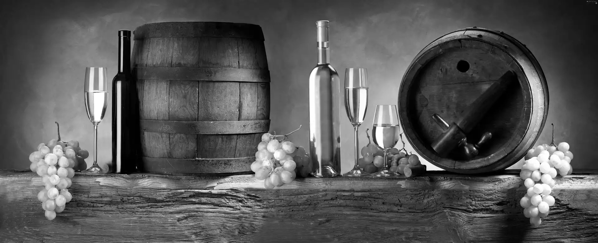 glasses, Grapes, Wine, Bottles, drums