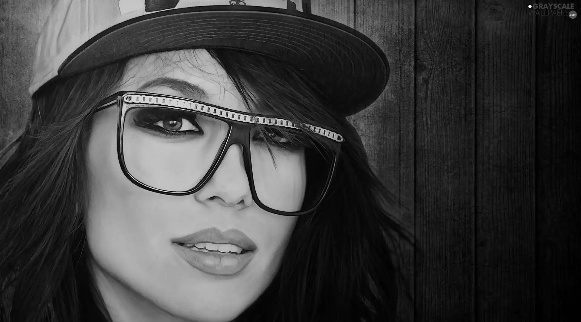 Glasses, Hat, Women, make-up, face