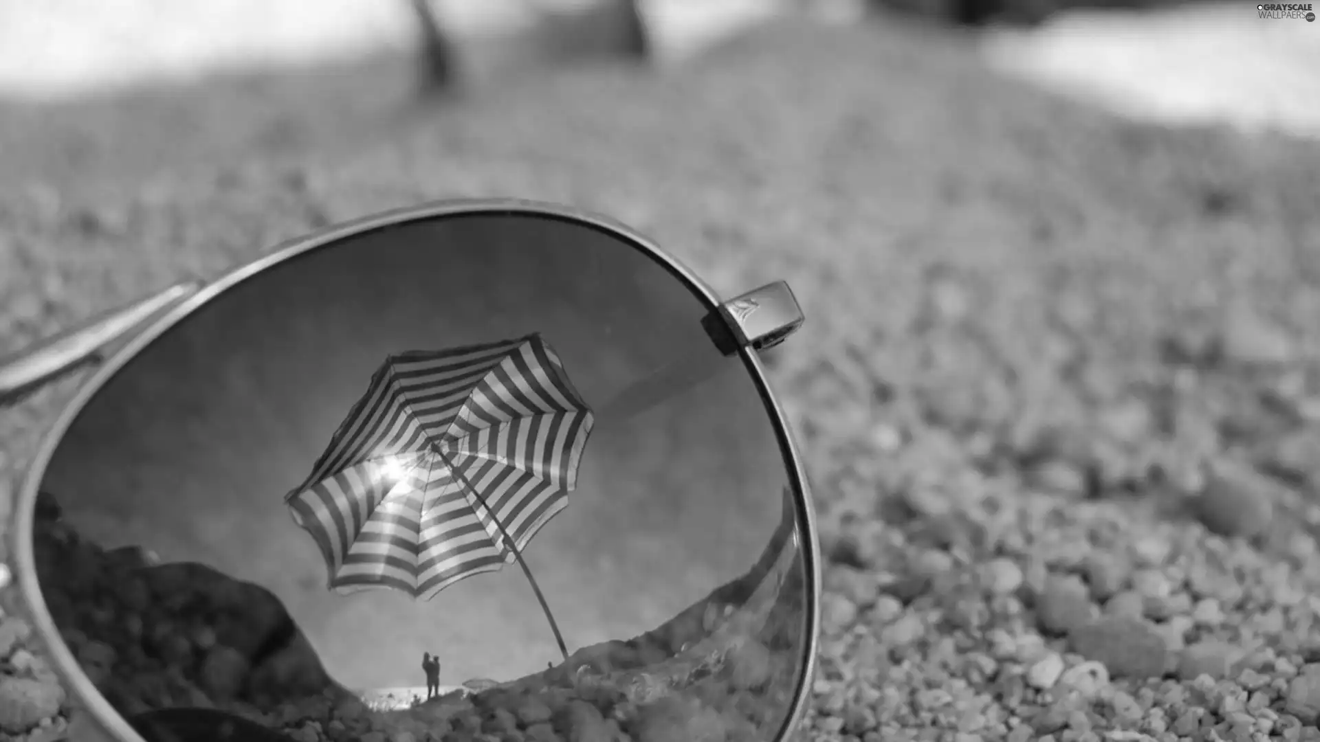 Glasses, Umbrella, reflection