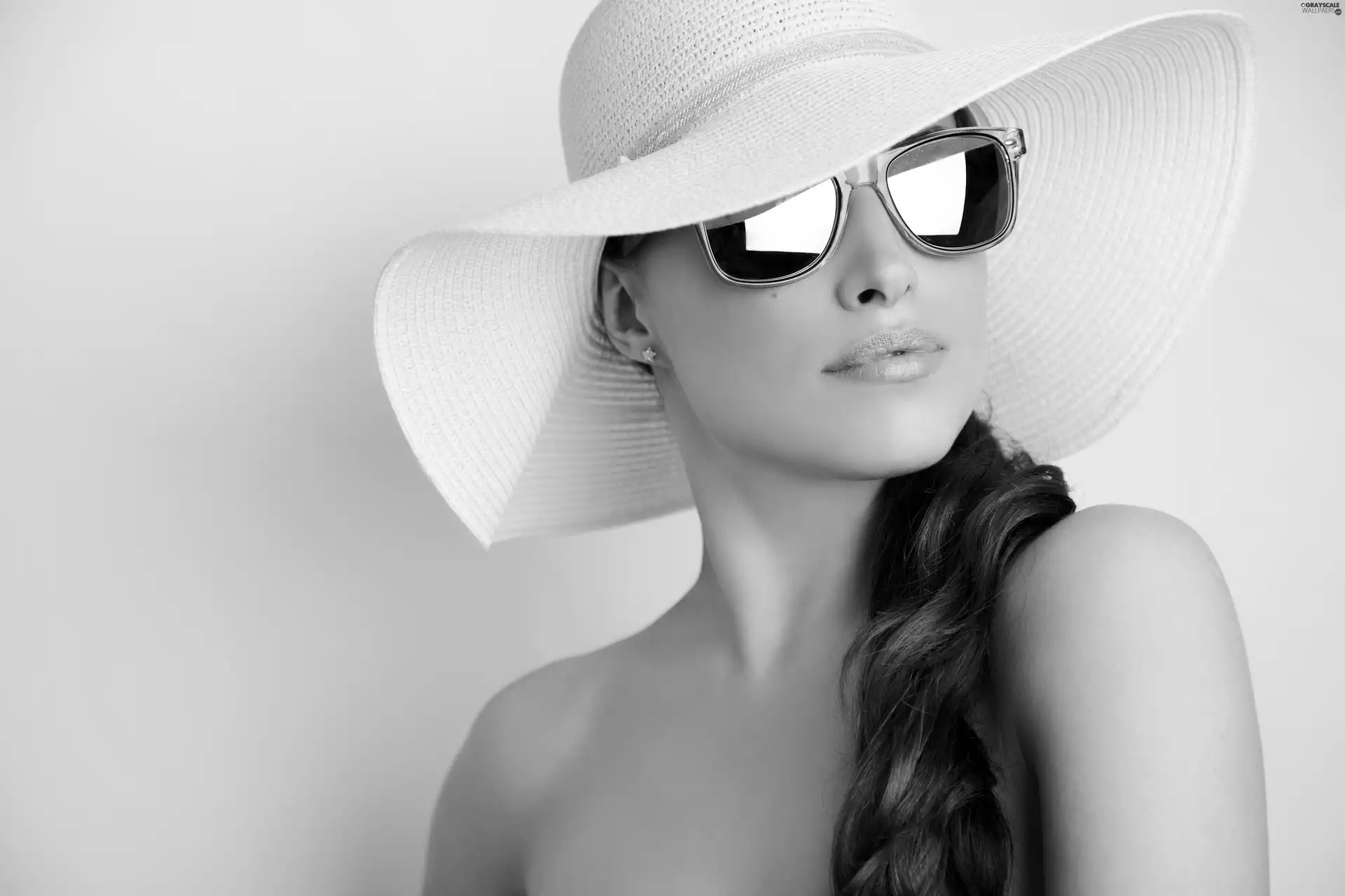 Women, Hat, Glasses, face