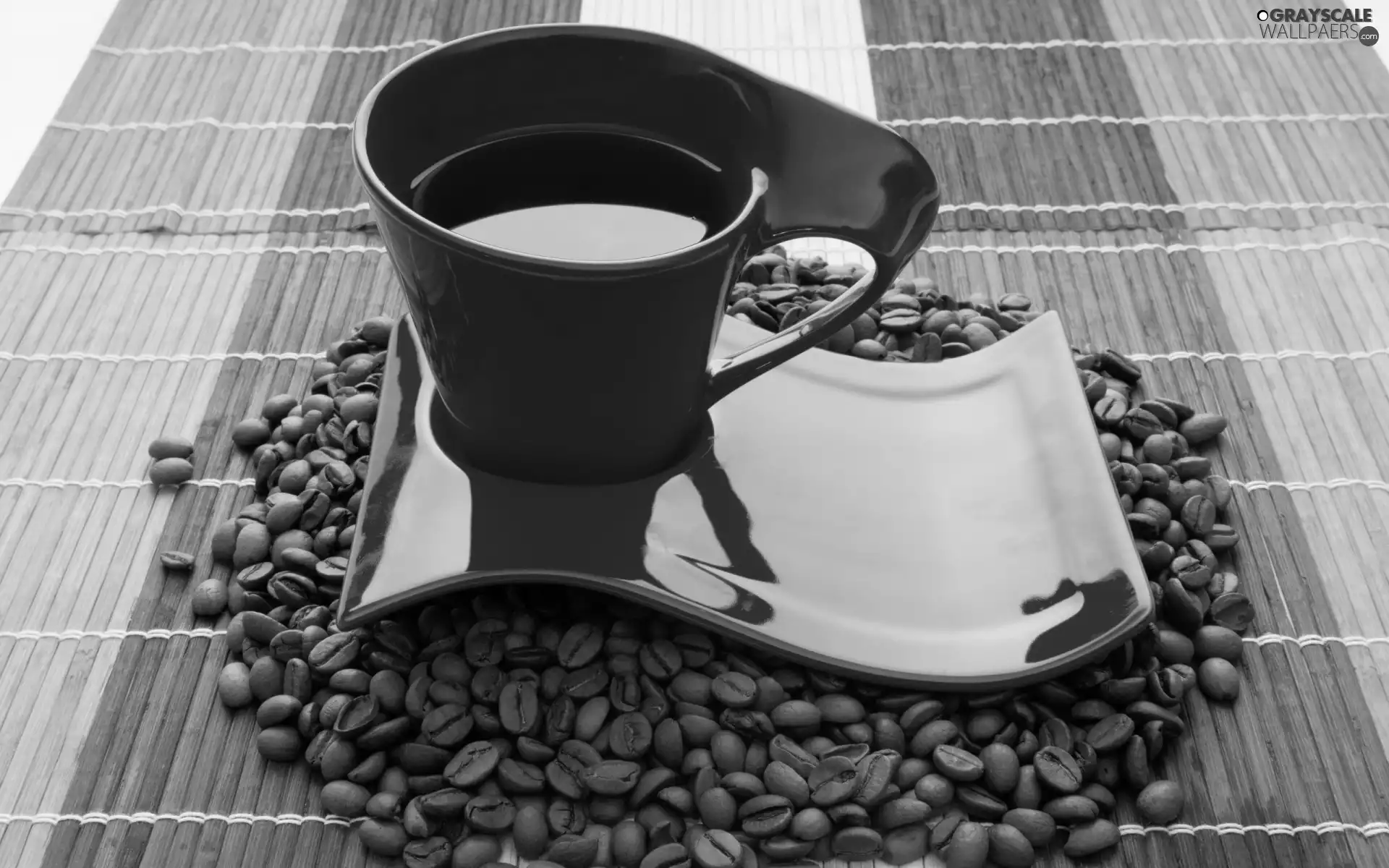 grains, coffee, cup, saucer, red hot