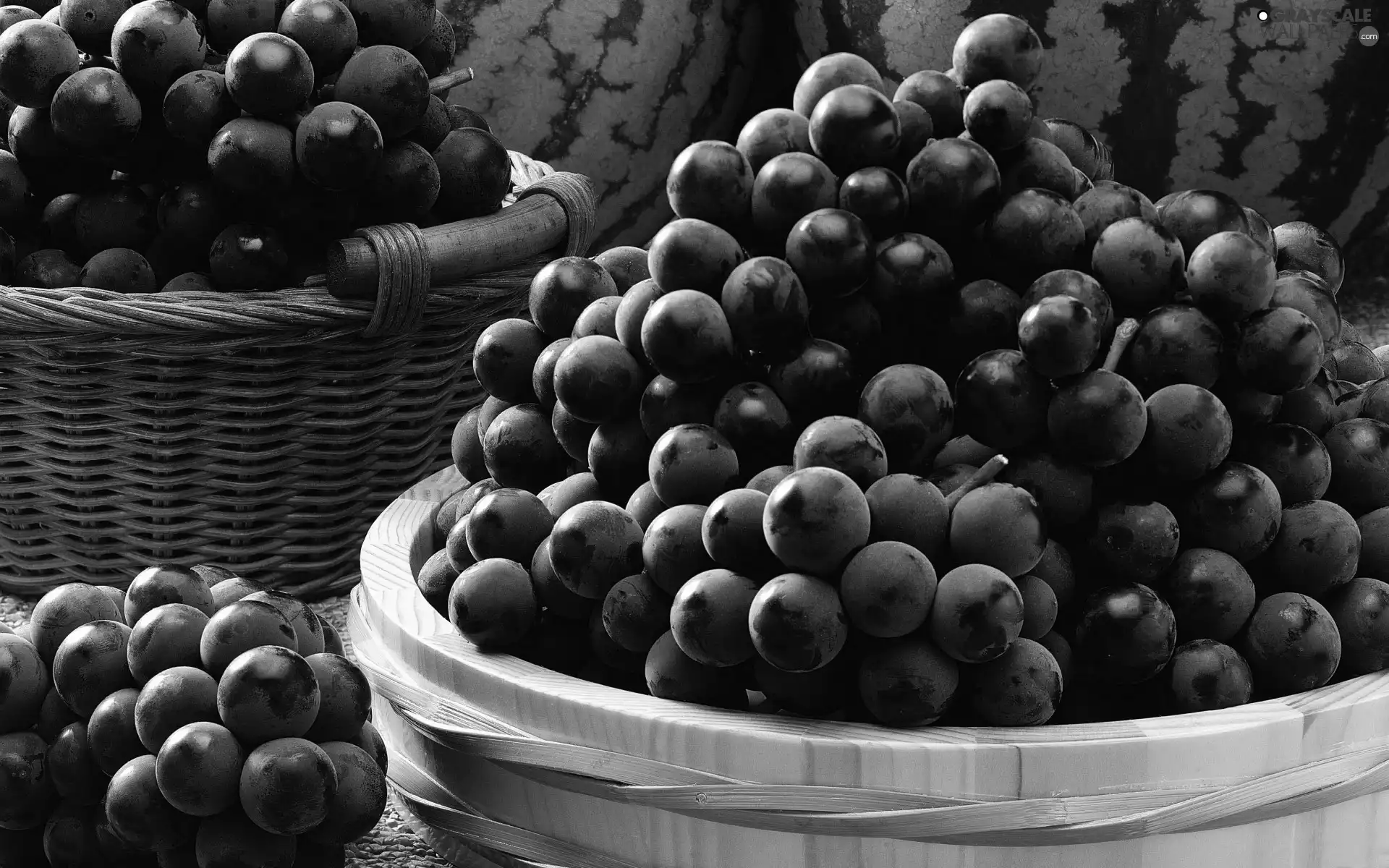 grapes, Baskets, full