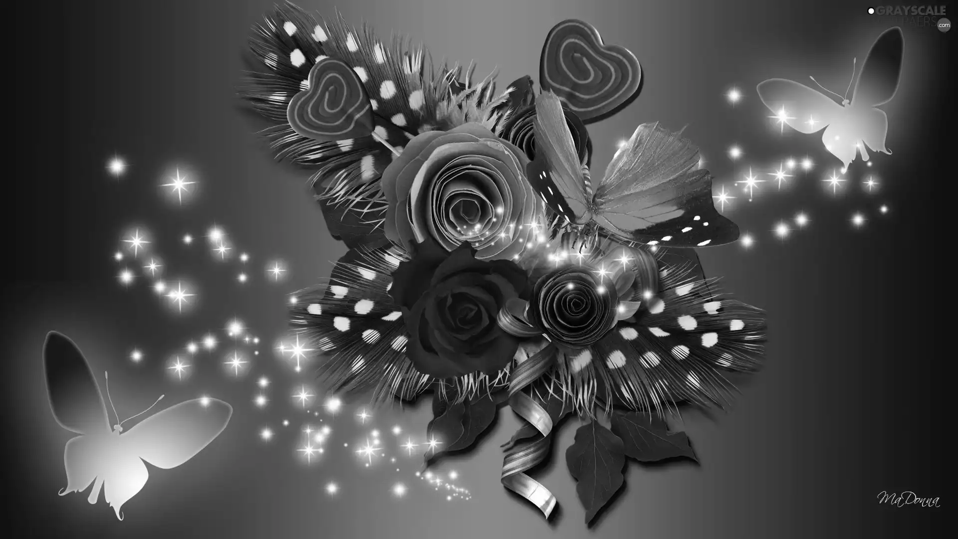graphics, Flowers, butterflies