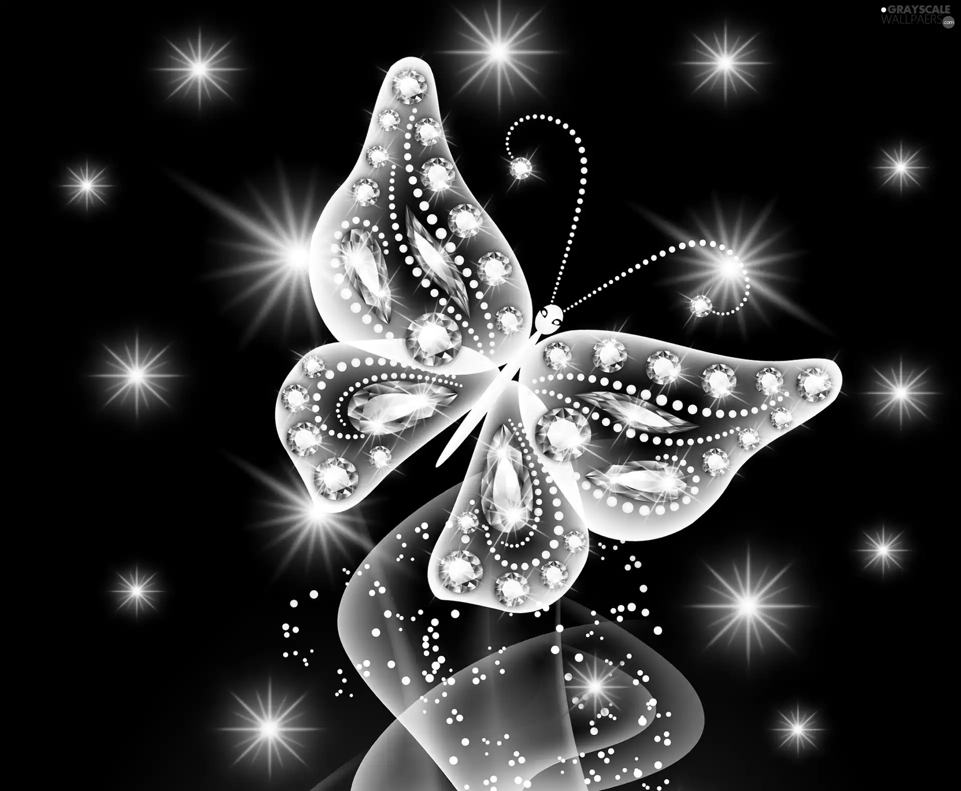 graphics, crystal, butterfly