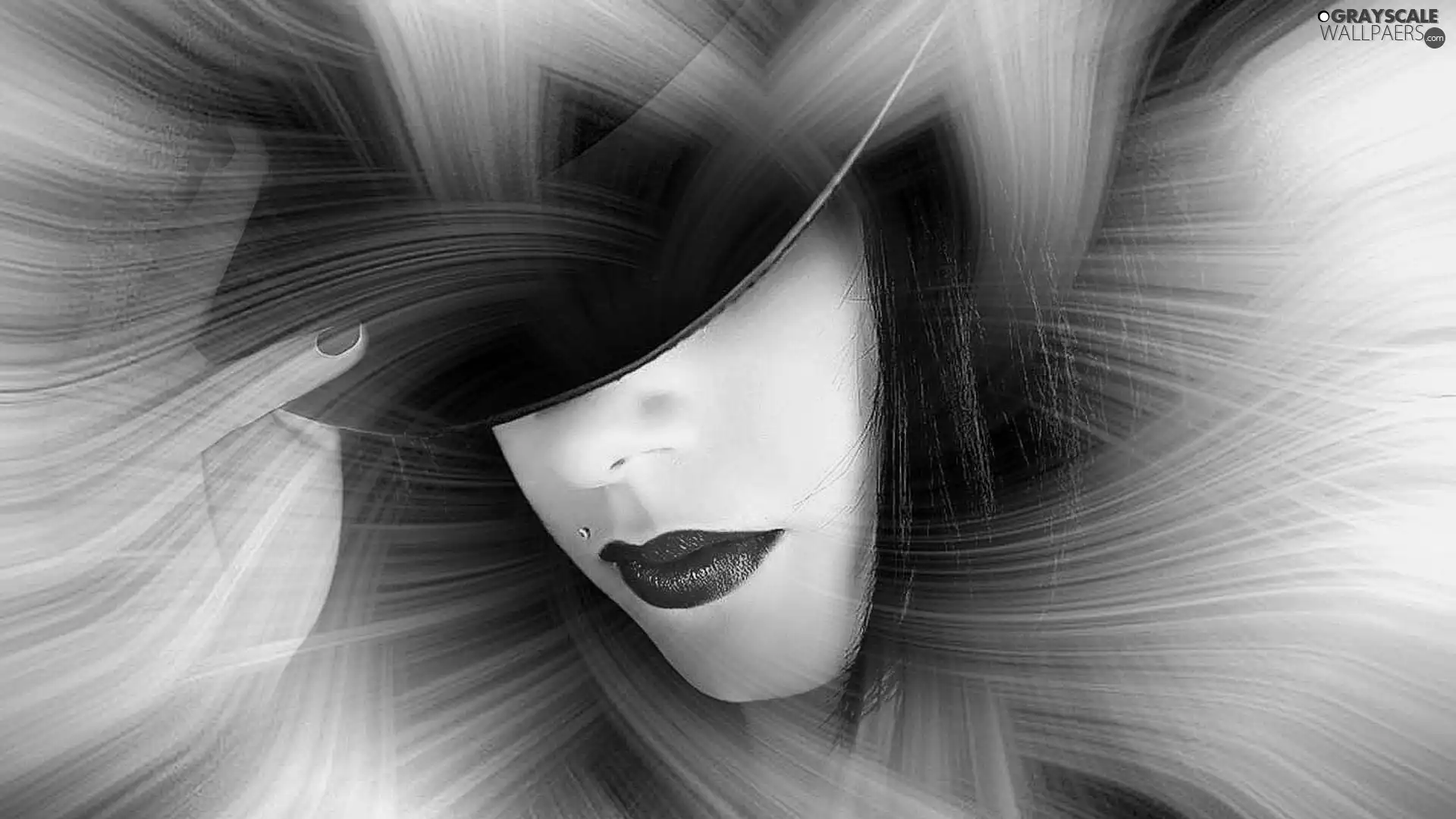 Women, Hat, graphics, ear-ring