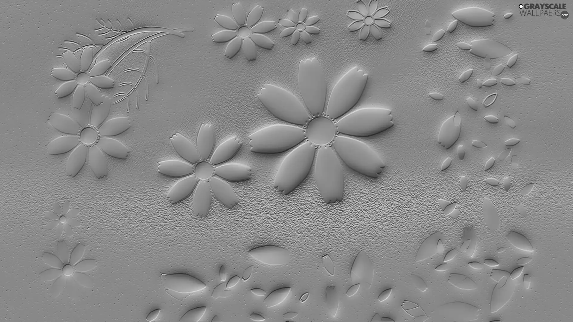 Flowers, Blue, background, graphics