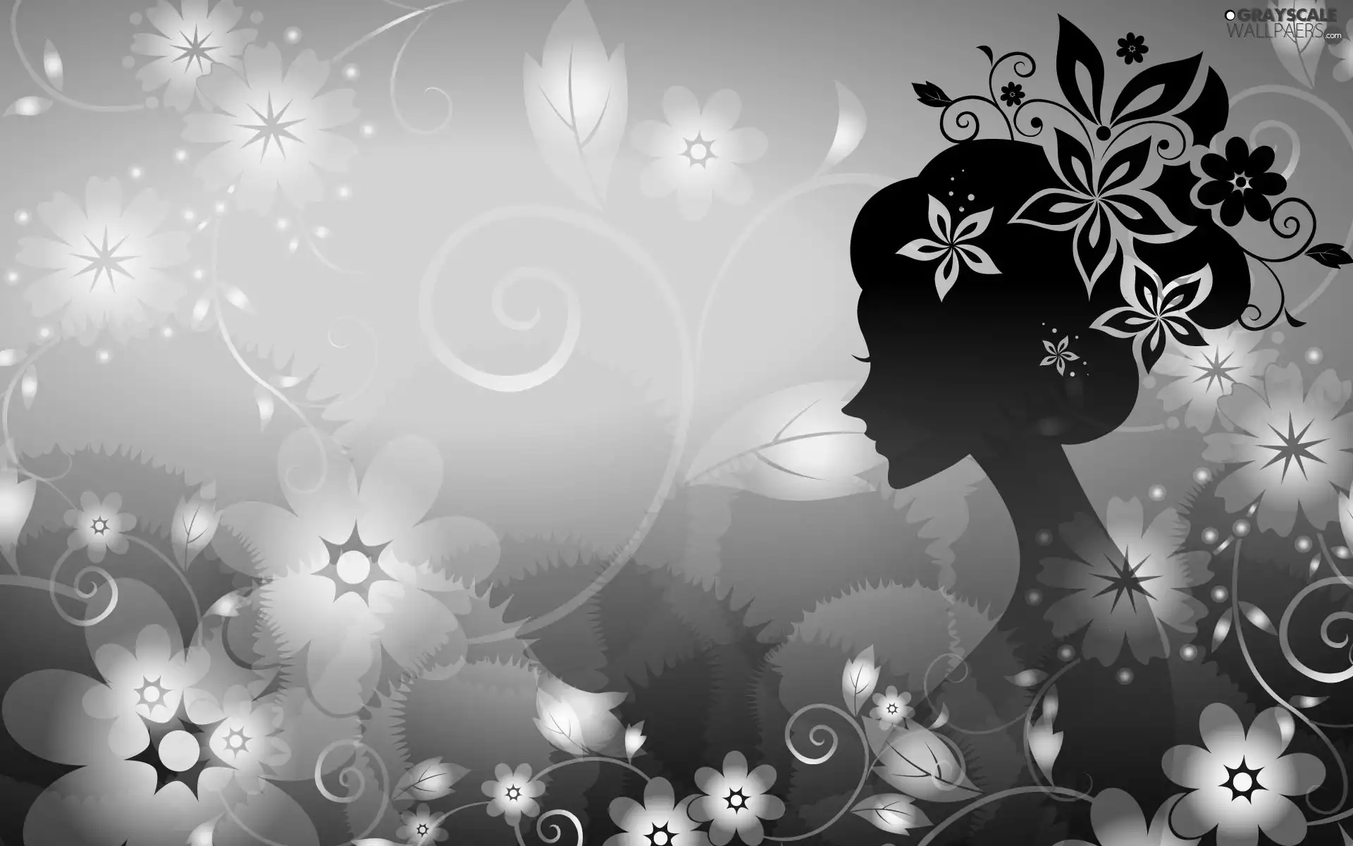 graphics, Women, Flowers