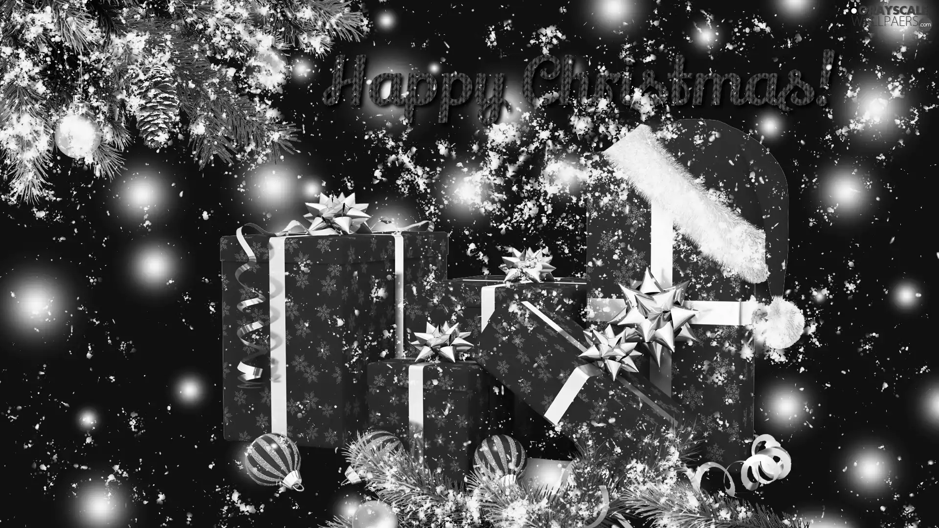 baubles, graphics, gifts, twig, Christmas