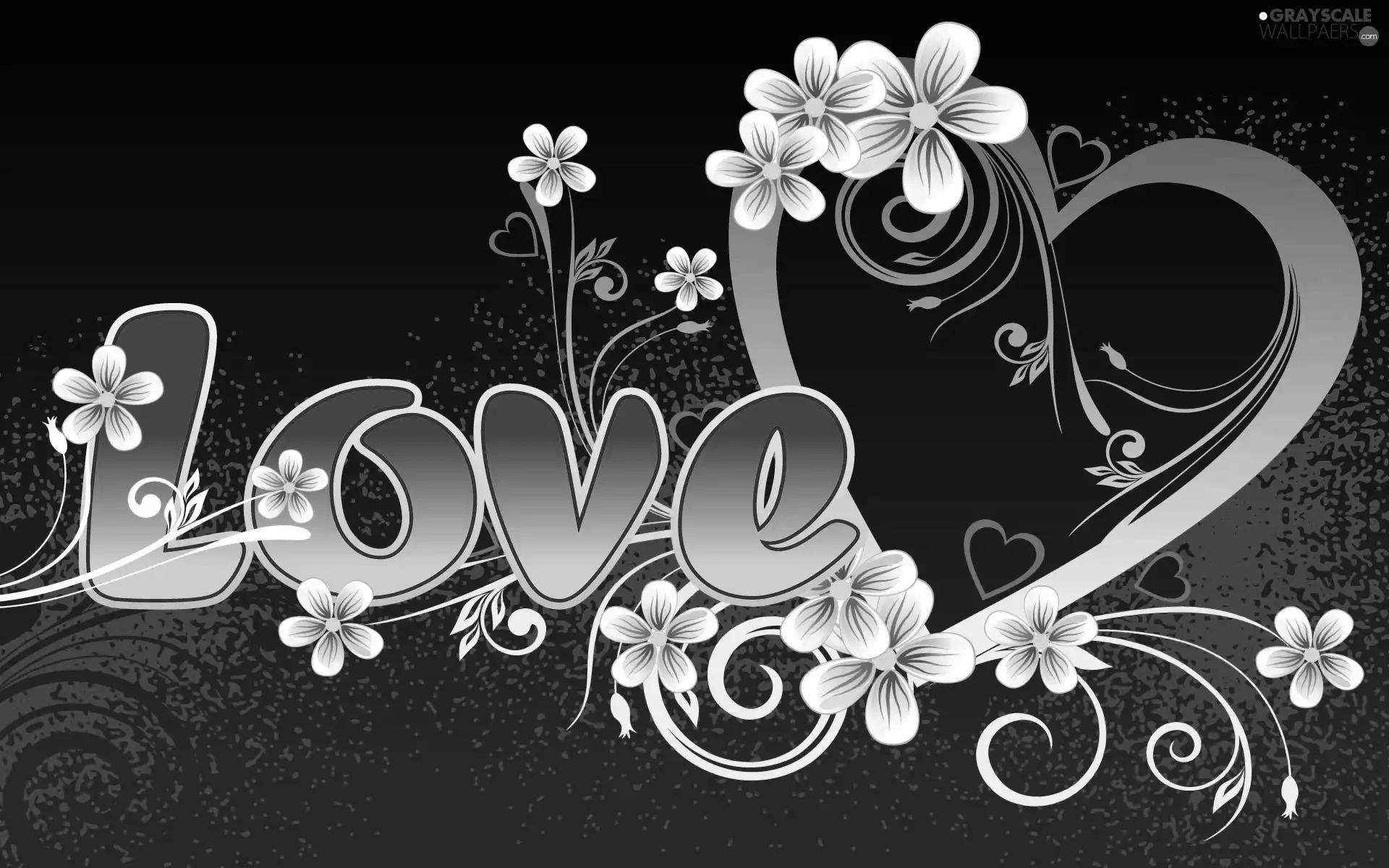 Heart, text, graphics, Flowers