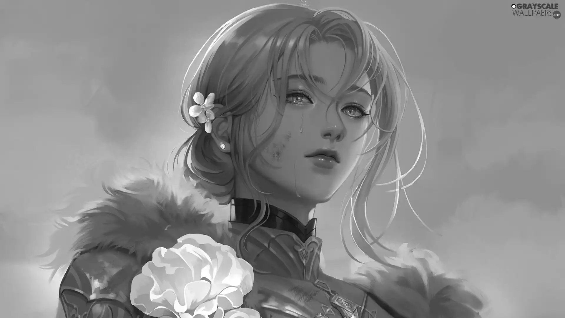 Armor, graphics, tears, cry, girl