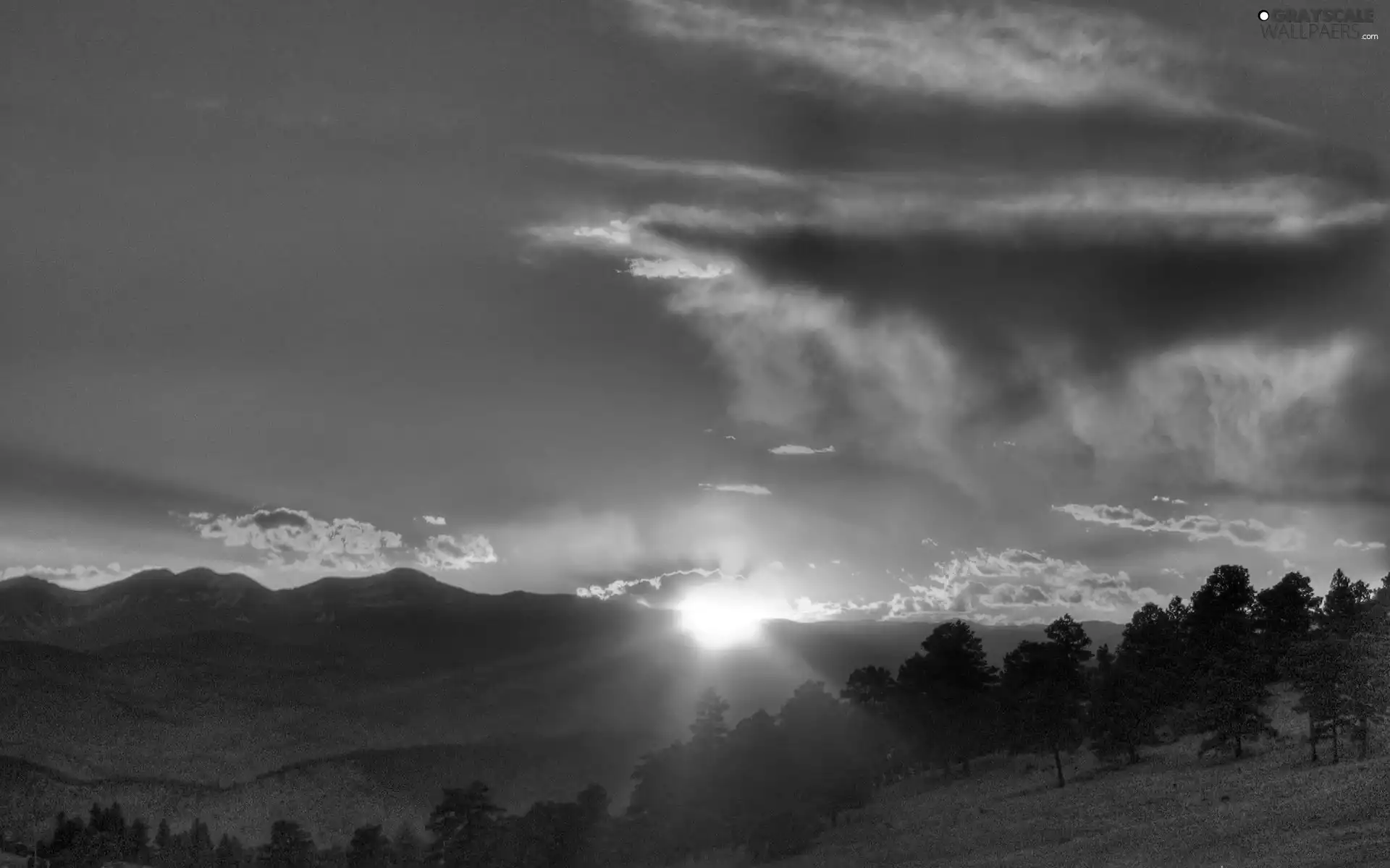 clouds, Mountains, Great Sunsets