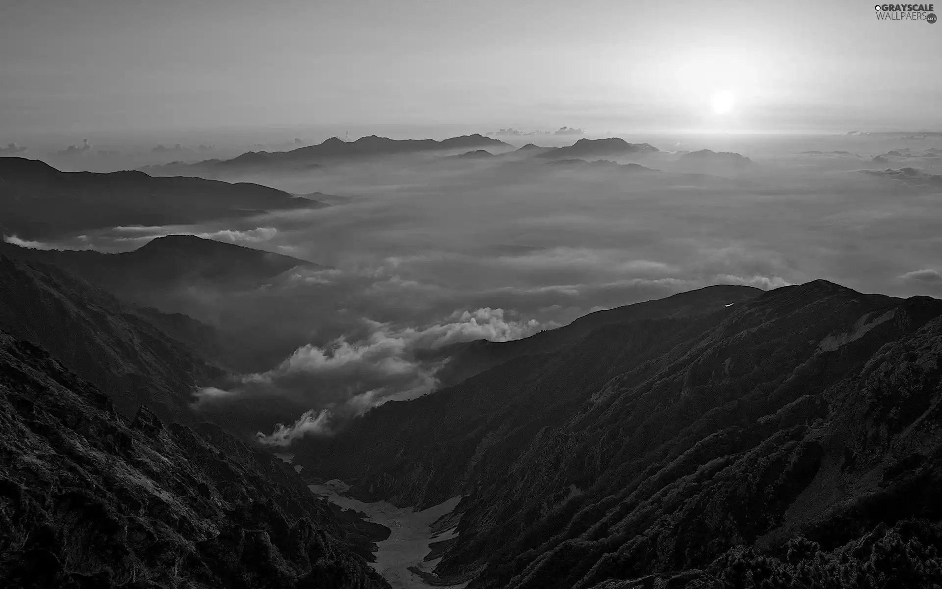 clouds, Mountains, Great Sunsets