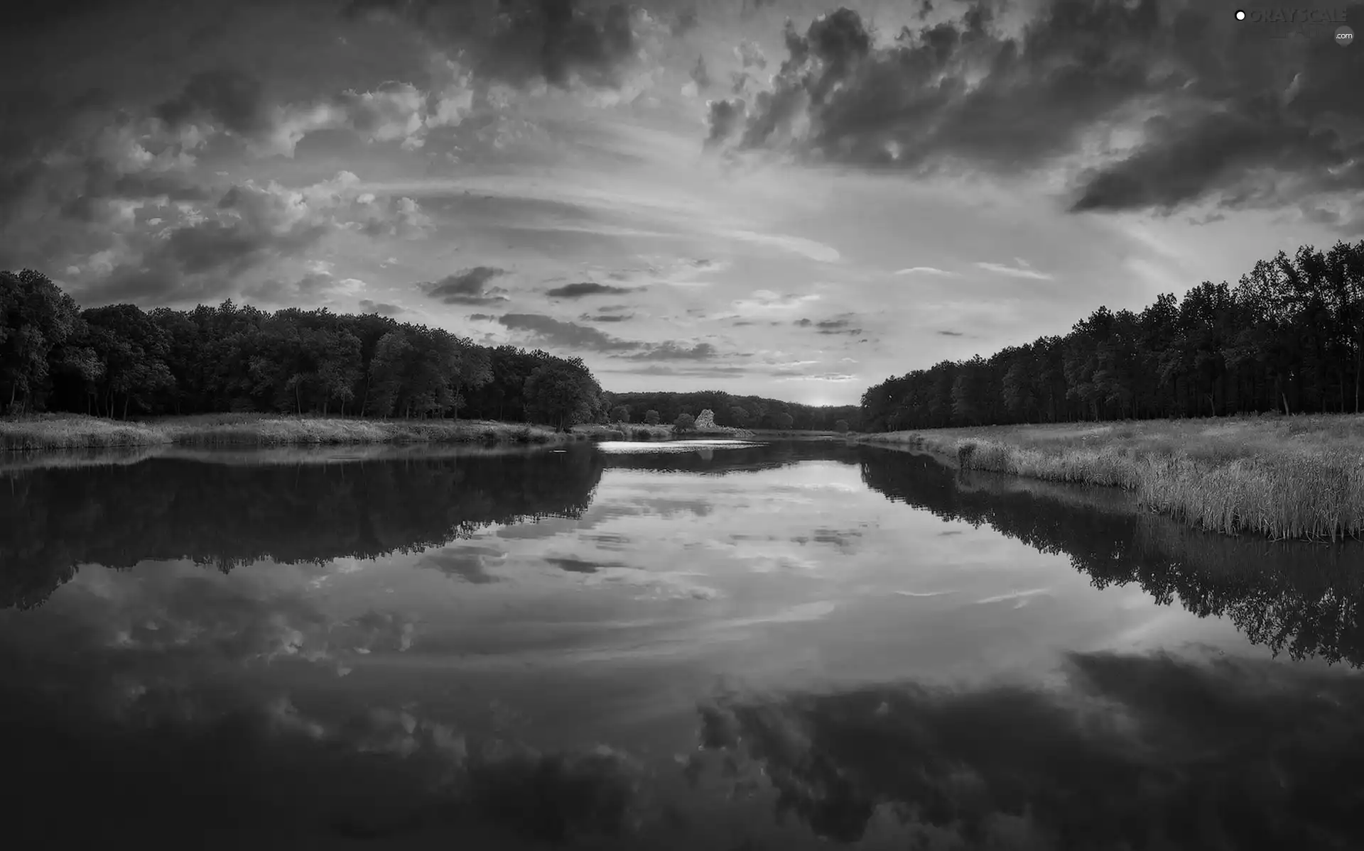 Great Sunsets, clouds, trees, viewes, River