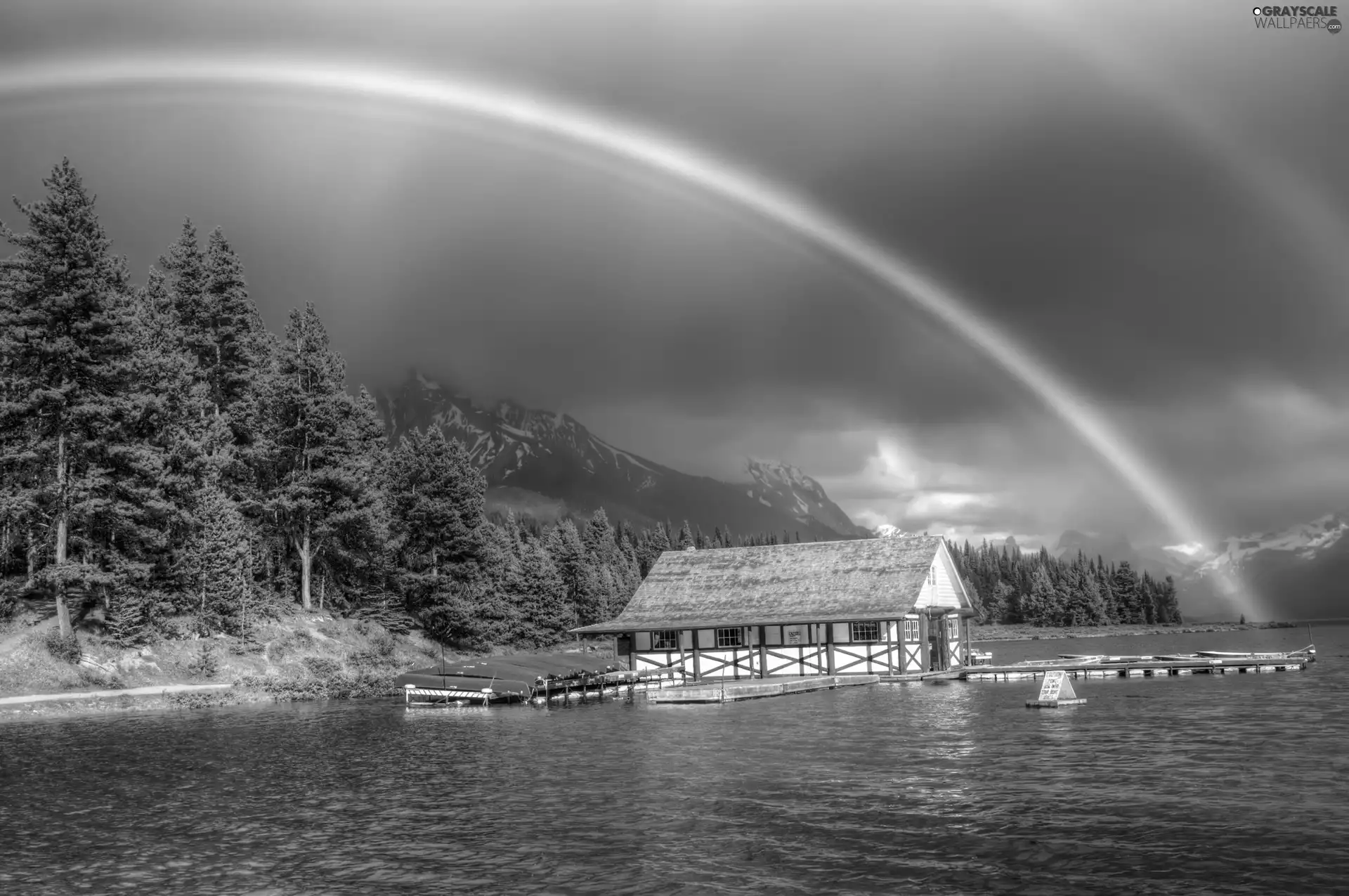 Harbour, lake, Great Rainbows