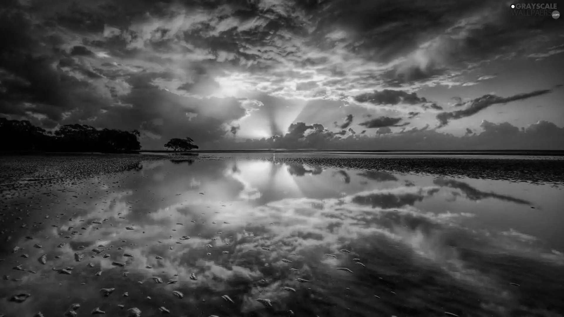 lake, clouds, Great Sunsets, reflection