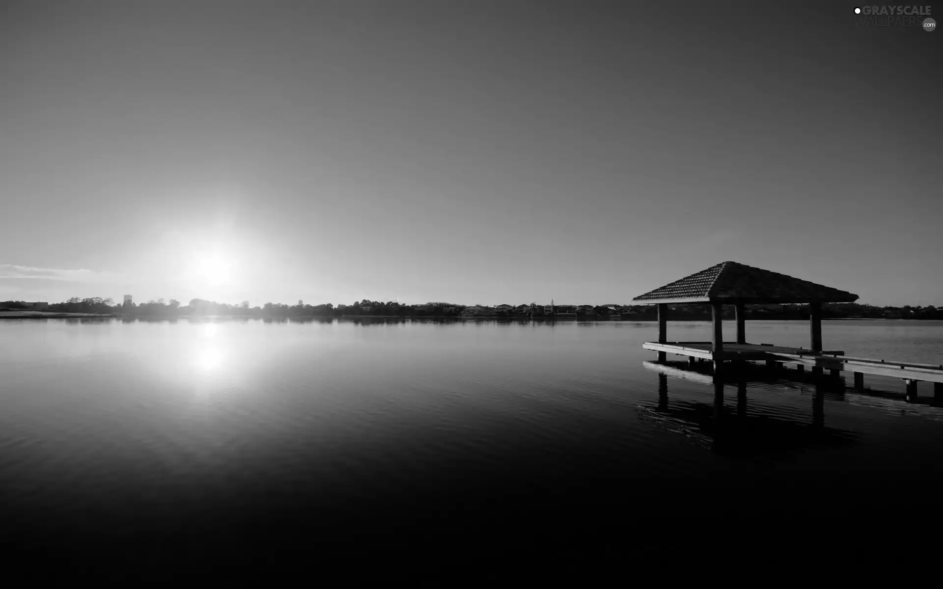 pier, lake, Great Sunsets