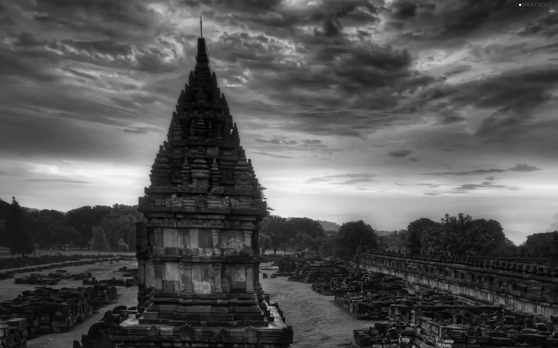 ruins, india, Great Sunsets, temple