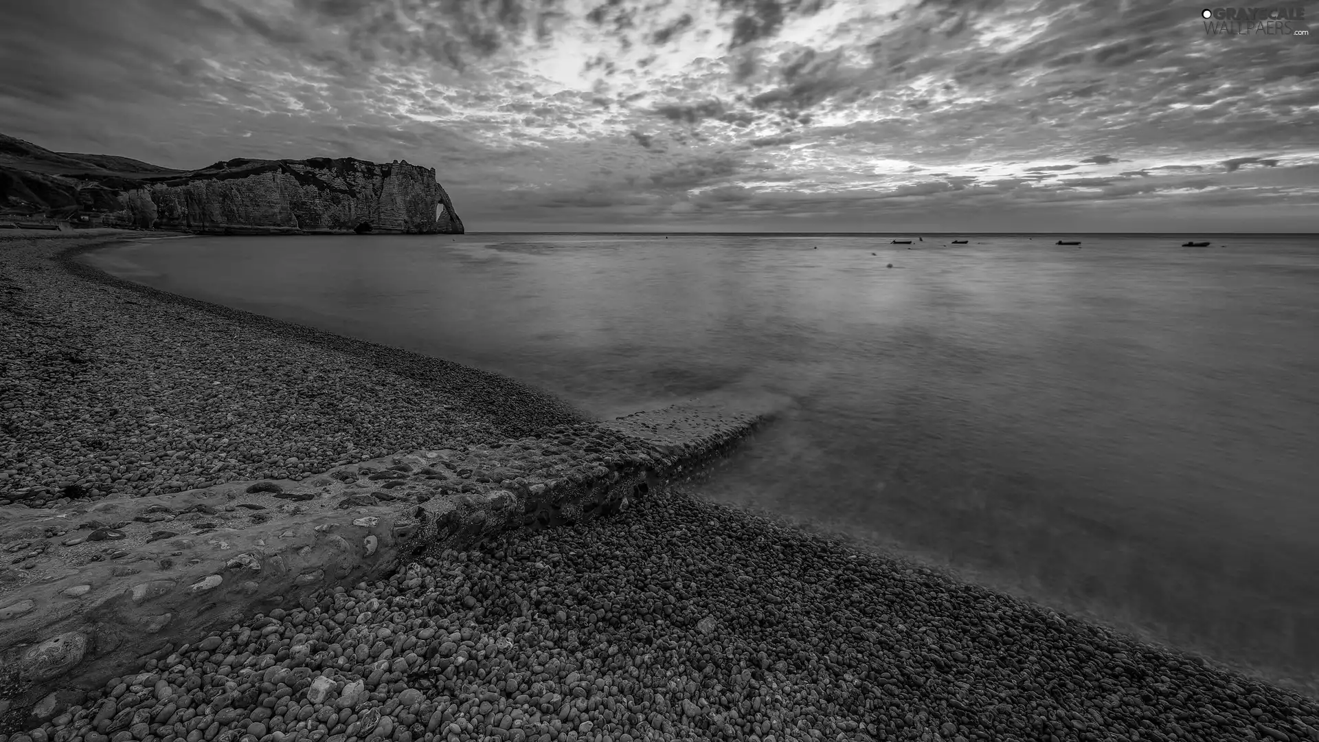Normandy, France, rocks, Great Sunsets, sea