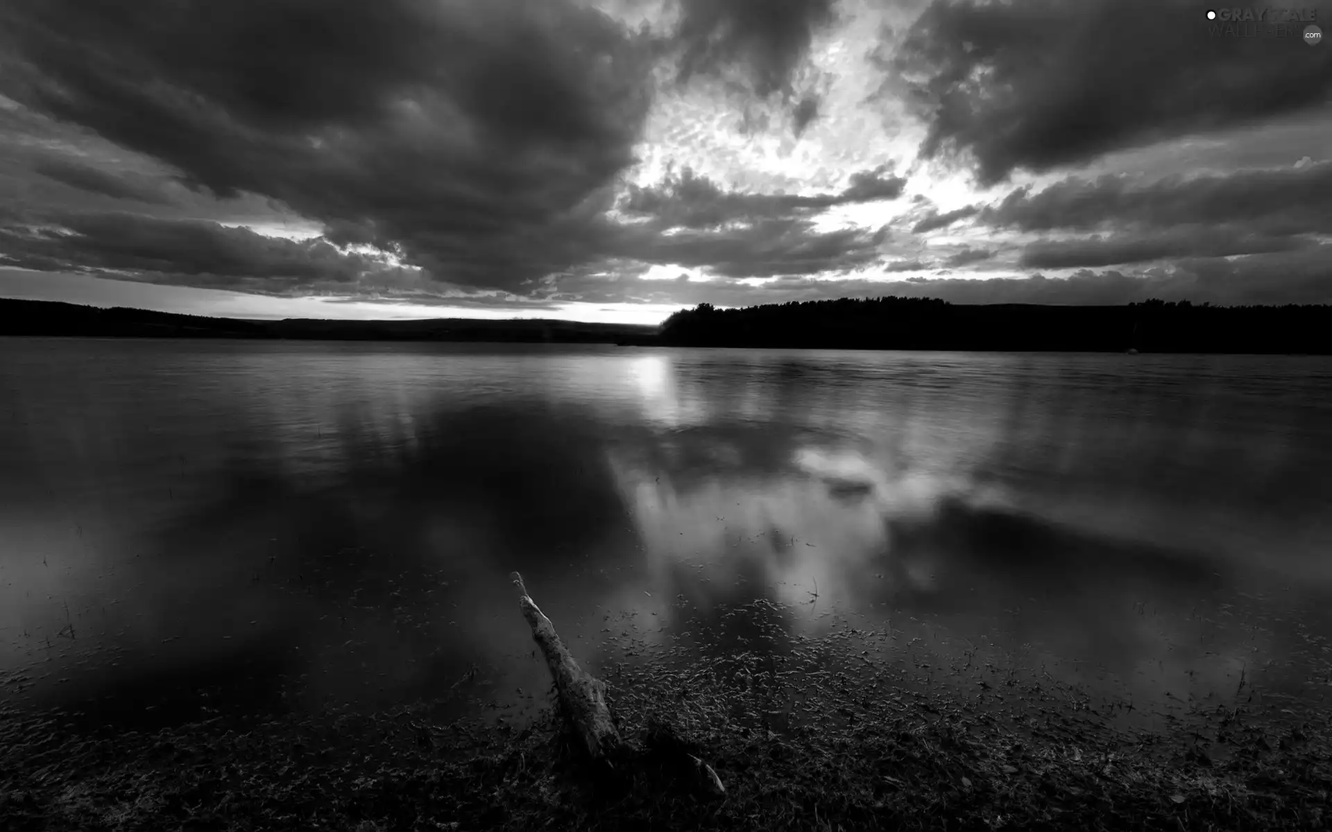 Sky, lake, Great Sunsets, clouds