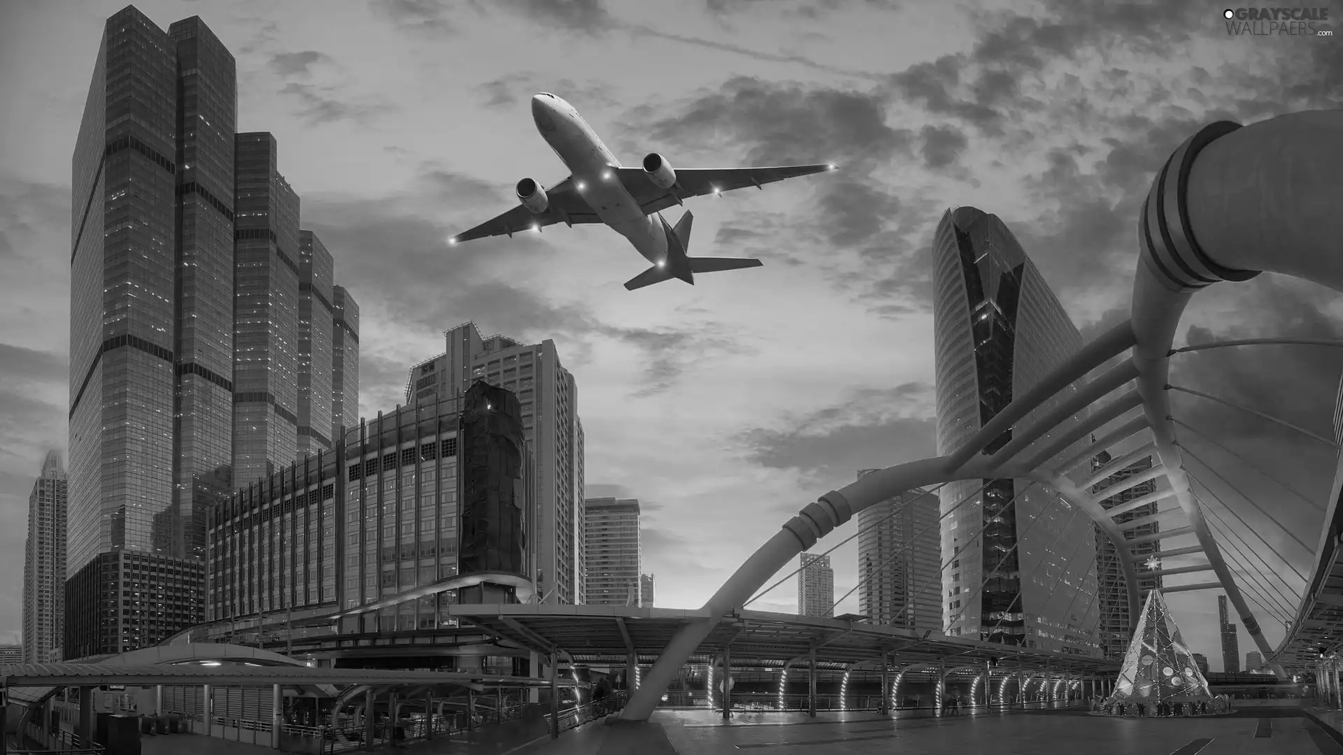 Thailand, plane, Great Sunsets, Bangkok