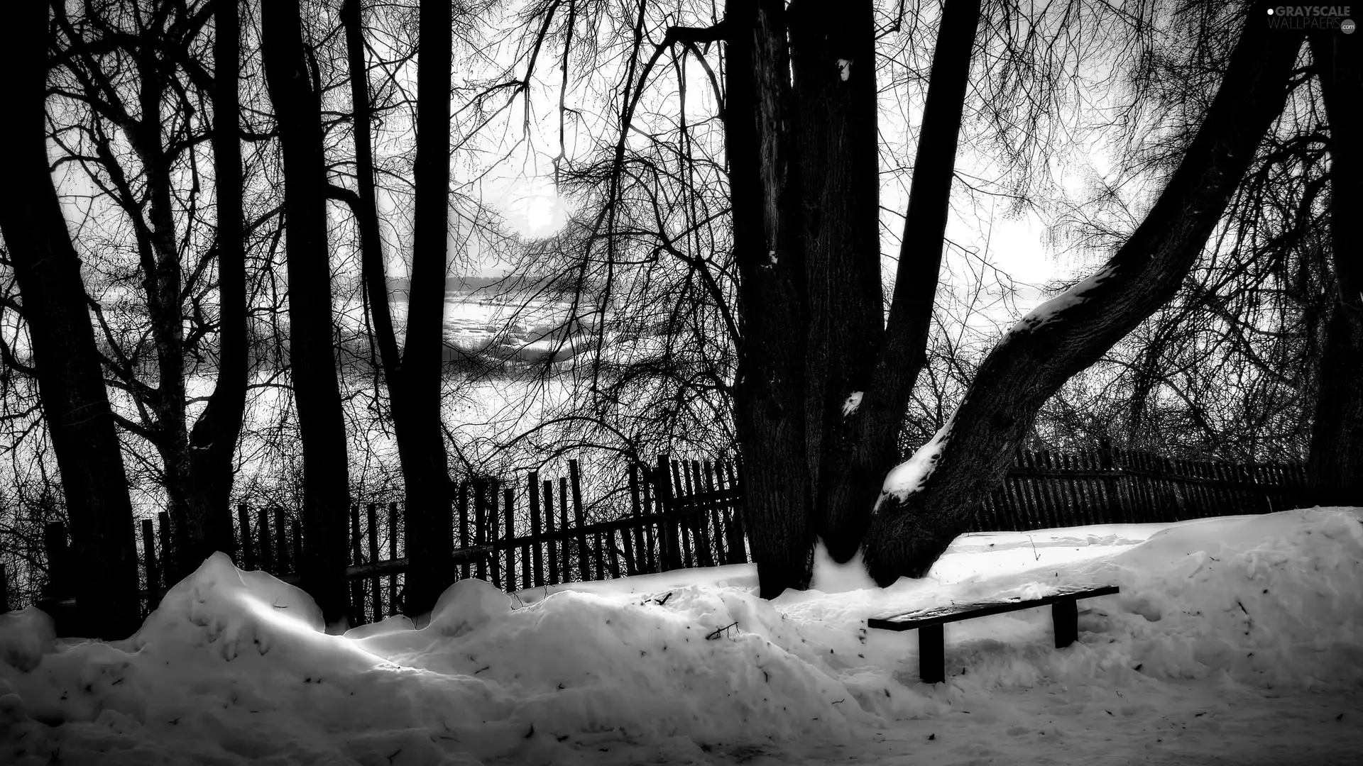 winter, Hurdle, Great Sunsets, Bench