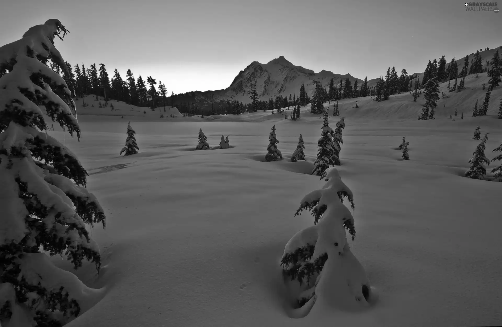 winter, Mountains, Great Sunsets