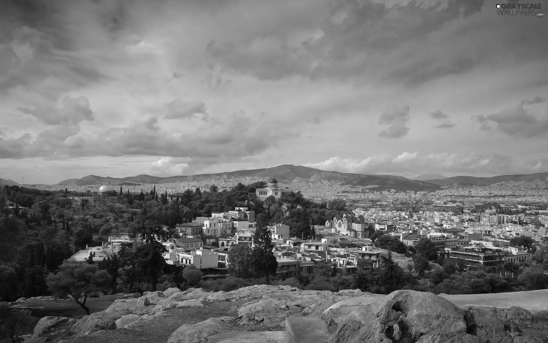 panorama, Athens, Greece, town