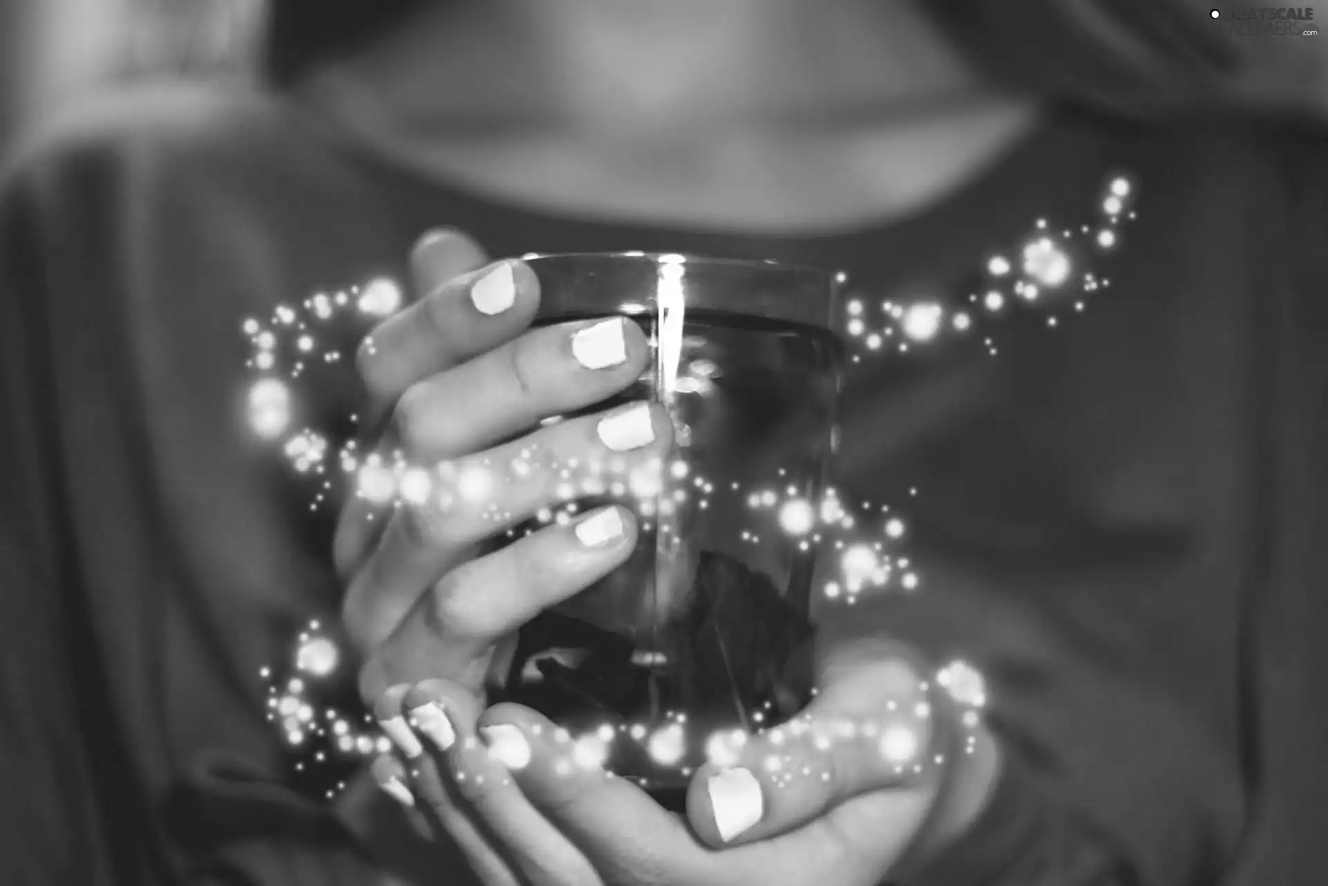 Green, tea, Womens, Cup, hands