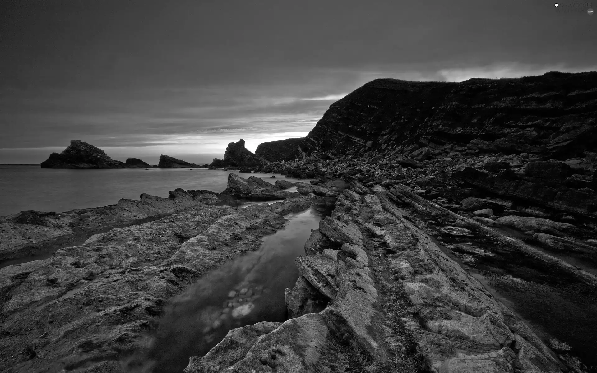 beatyfull, rocks, Gulf, Sky