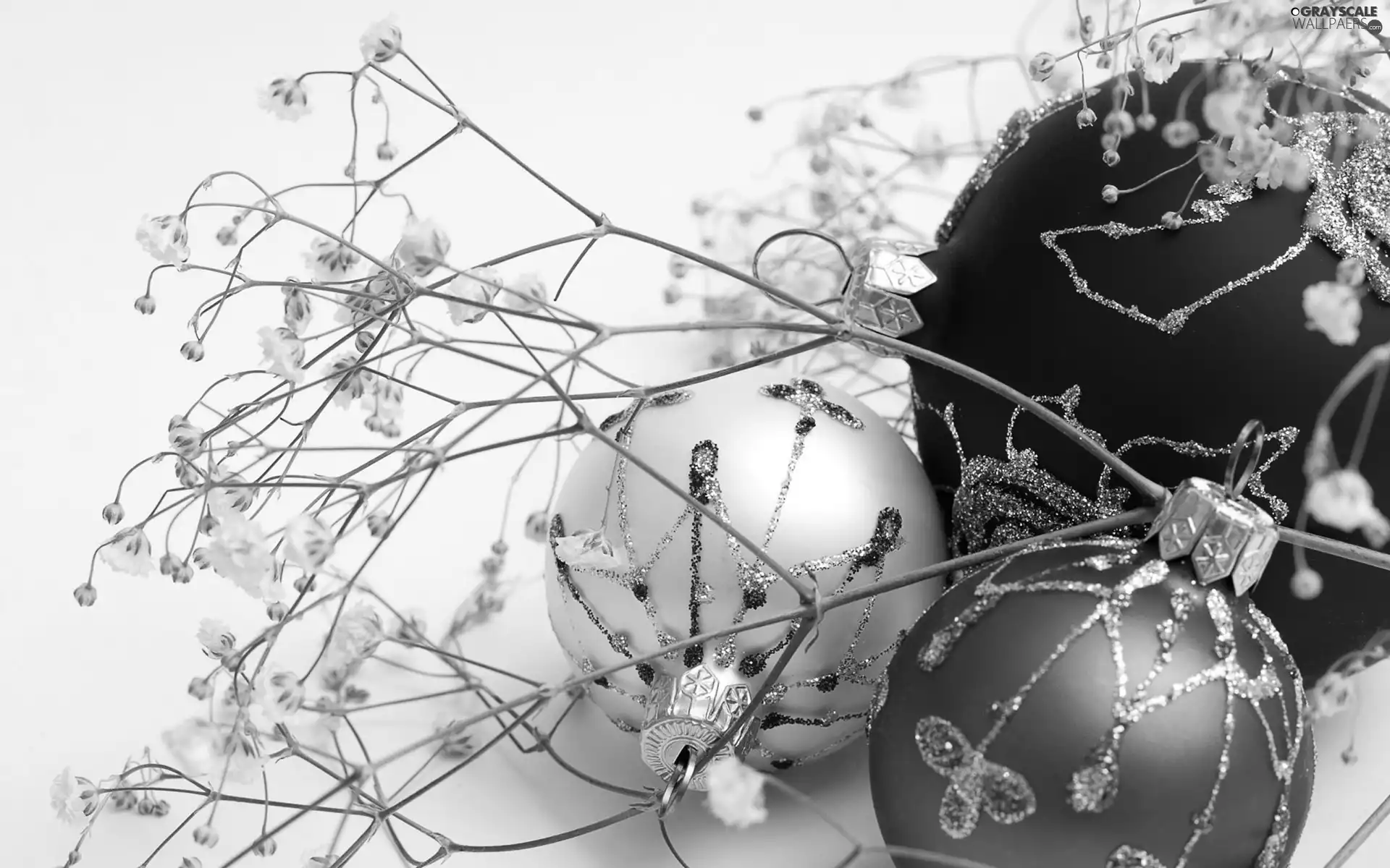 gypsophile, baubles, Twigs